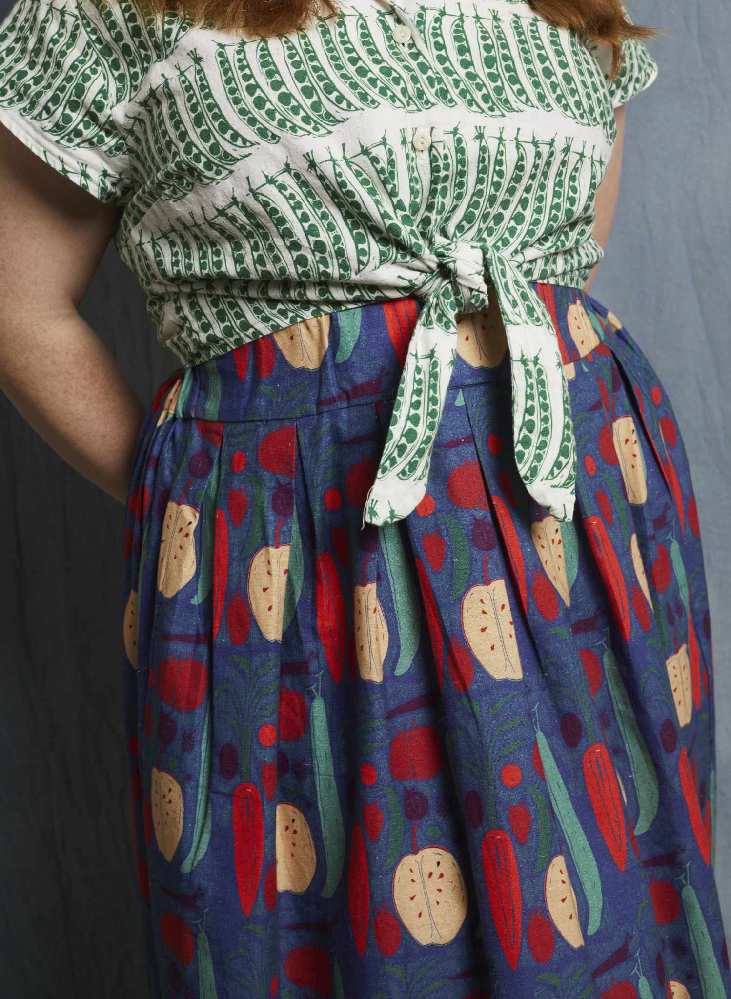 Florence Skirt - Navy Vegetables