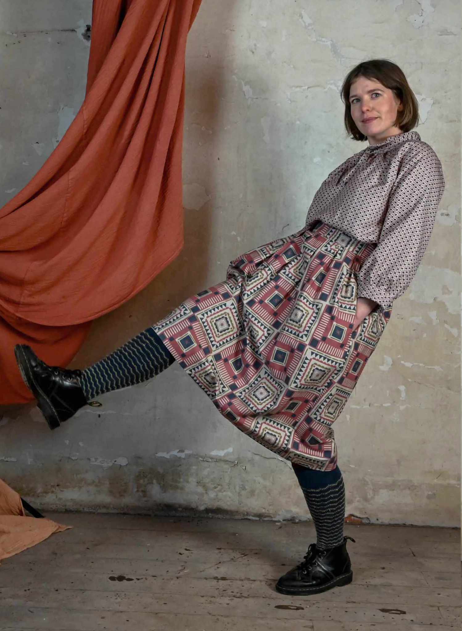 Florence - Red Quilt Skirt