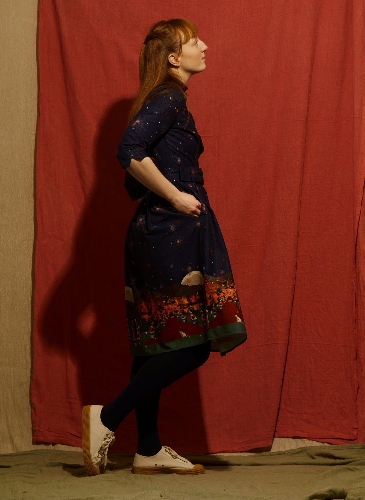 Cynthia Dress - Navy Edinburgh Castle