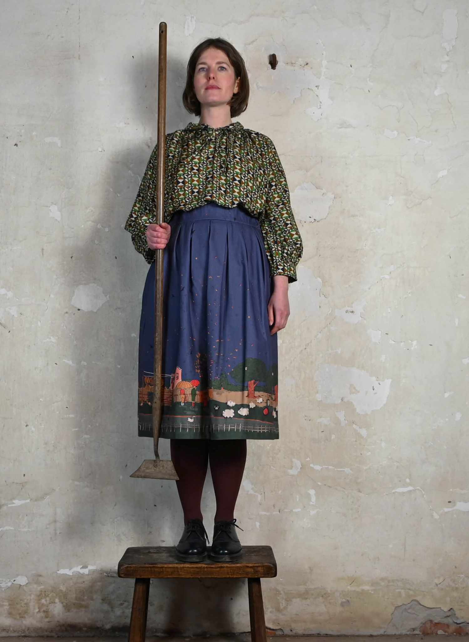 Florence - Indigo Farmyard Skirt