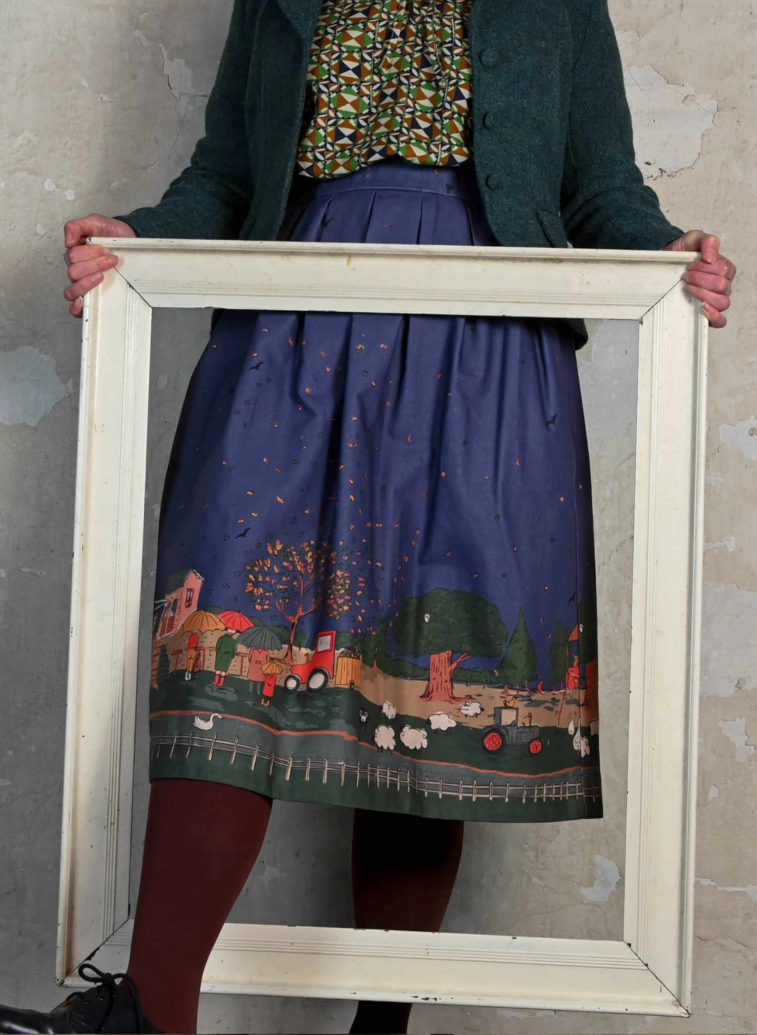 Florence - Indigo Farmyard Skirt
