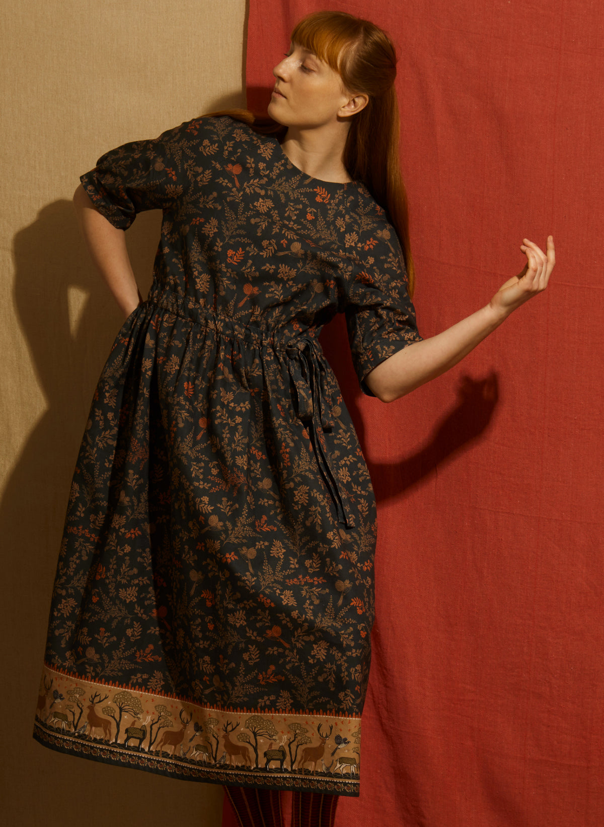 Juliette Dress - Navy Ancient Deer