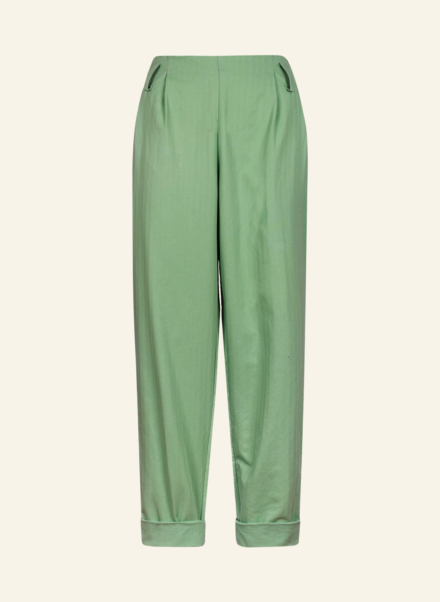 Wilma - Peapod Green Cotton Trousers