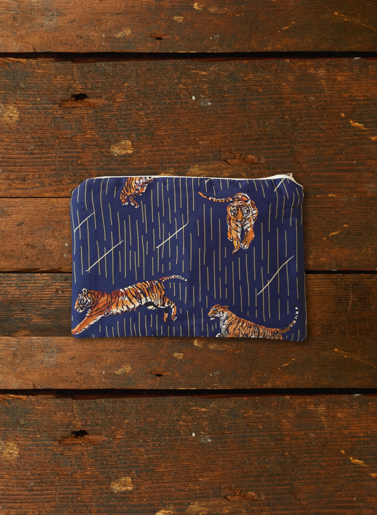 Zip Pouch - Small - Navy Tigers