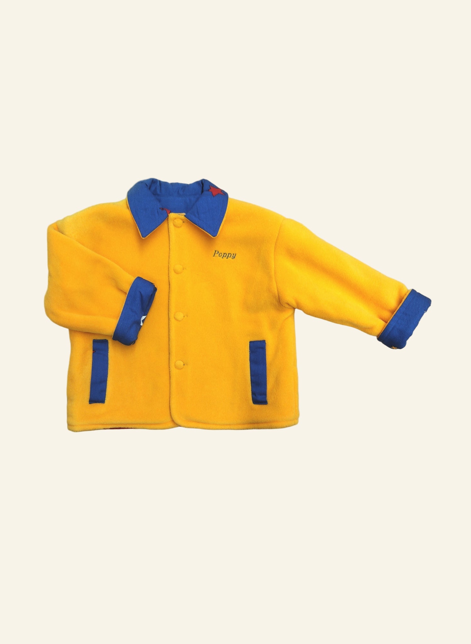 Children's Reversible Jacket - Yellow Fleece/Blue Penguin