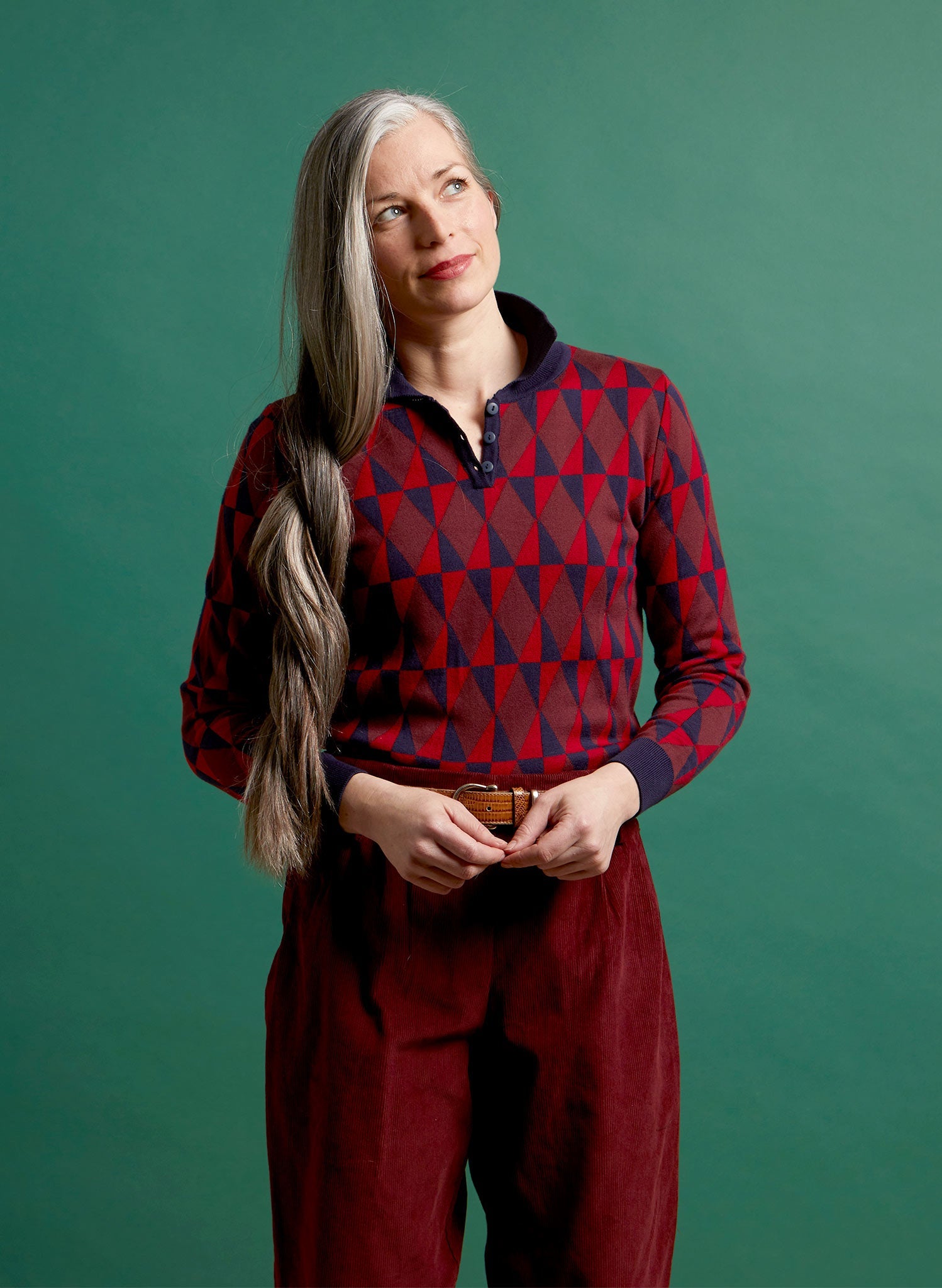 Archive Sale - Size Small - Aila - Green Prism Knitted Top
