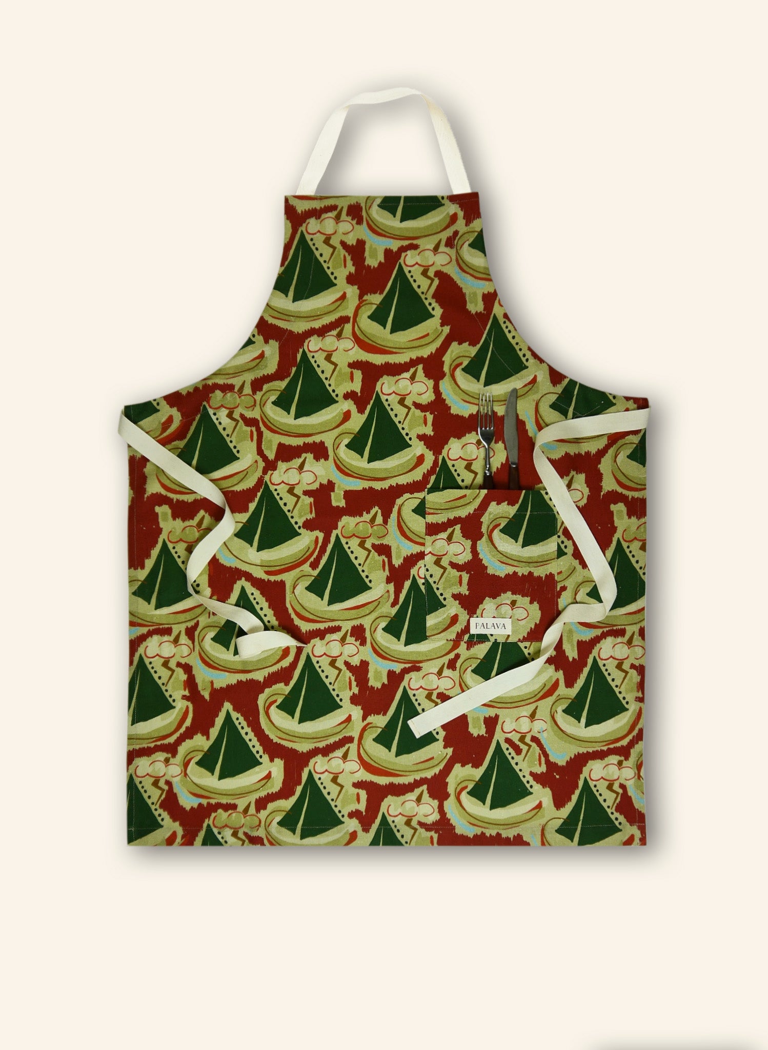 Apron - Burgundy Sailing Boats