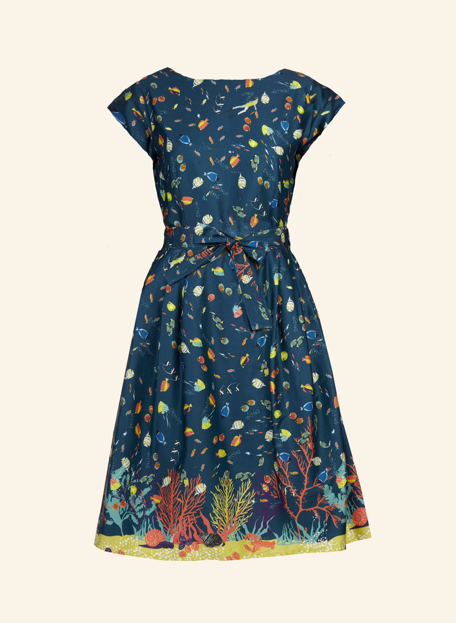Beatrice Dress - Teal Under The Sea