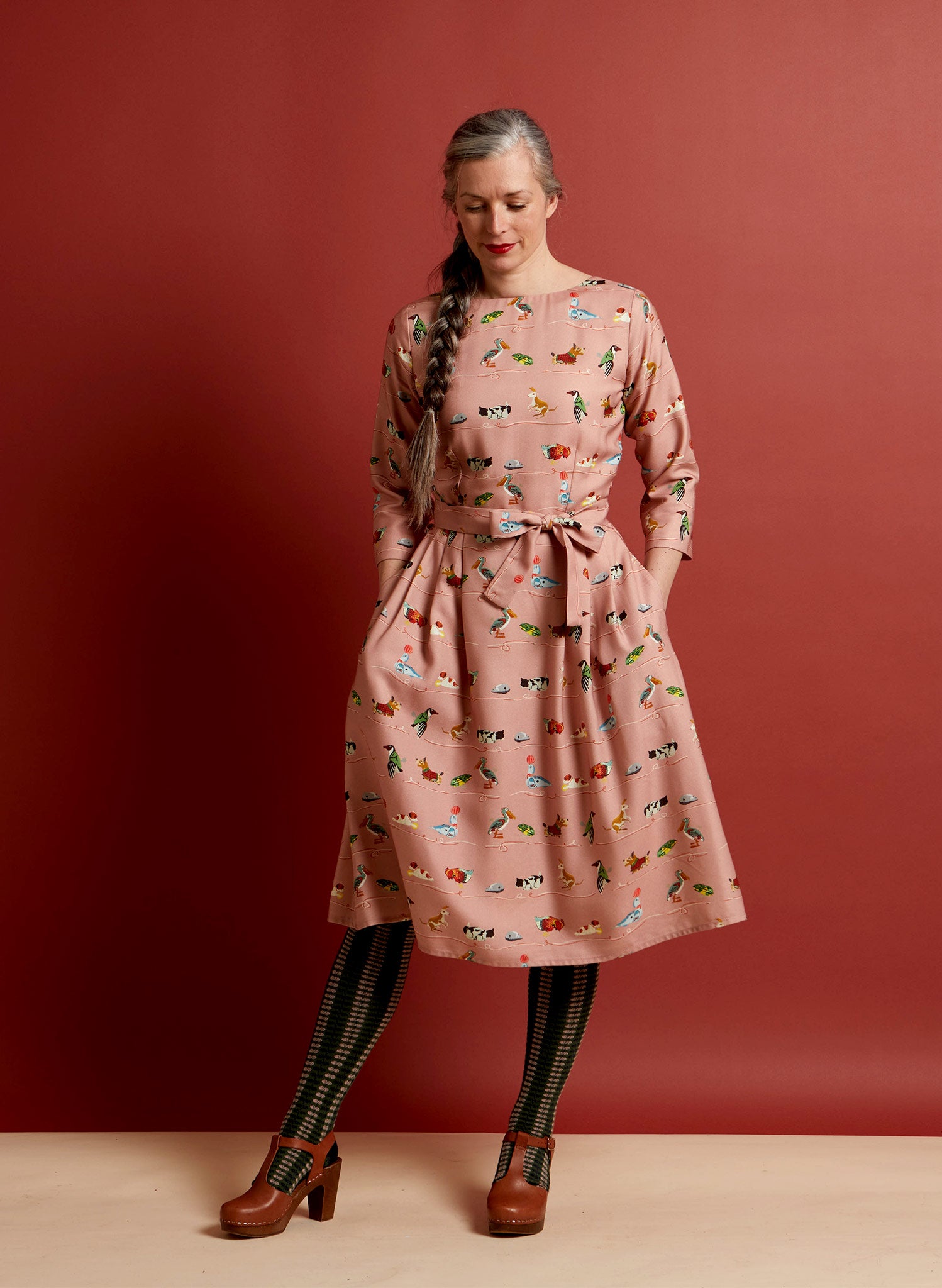 Dusky Pink Mecahical Toys -  Tencel - Fabric