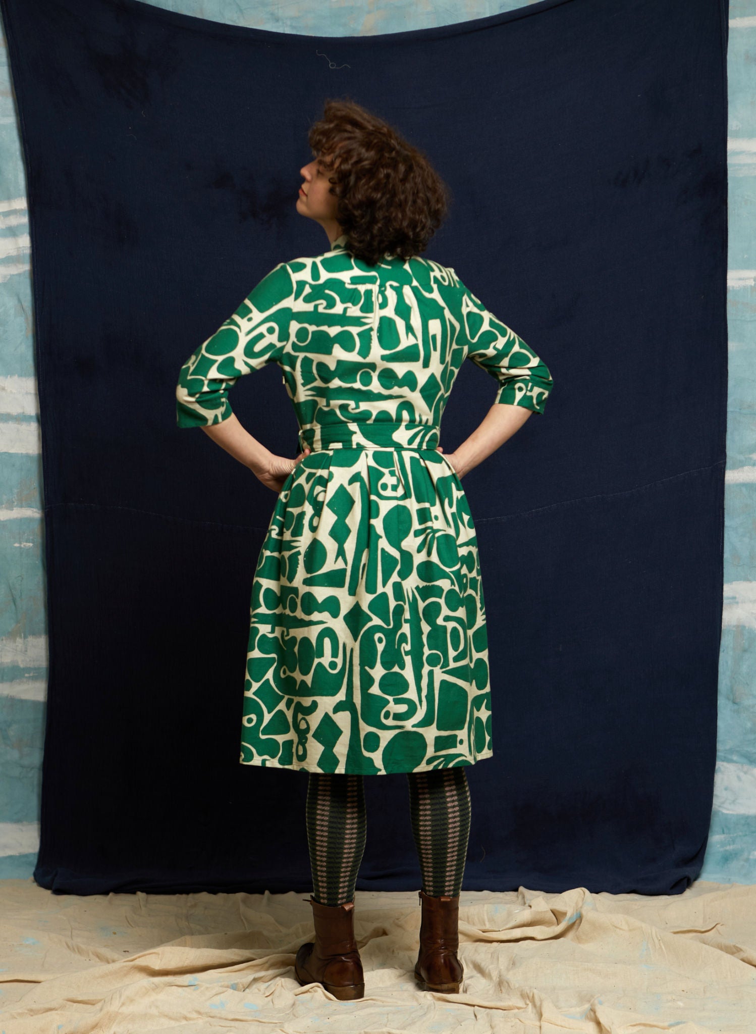 Archive Sale - Size 10 - Cynthia - Green Cave Dress