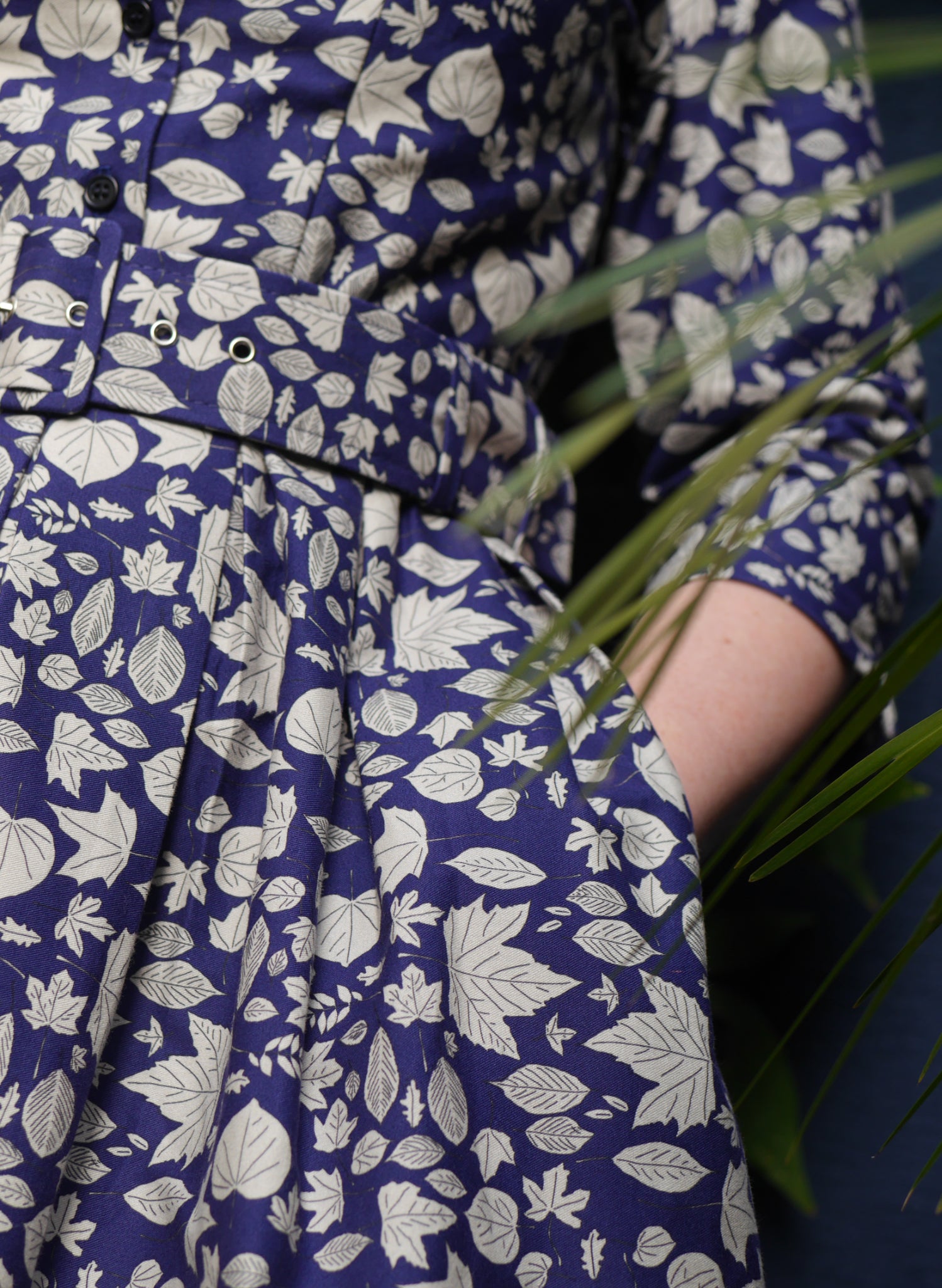 PRE LOVED - Cynthia Dress - Navy Autumn Leaves