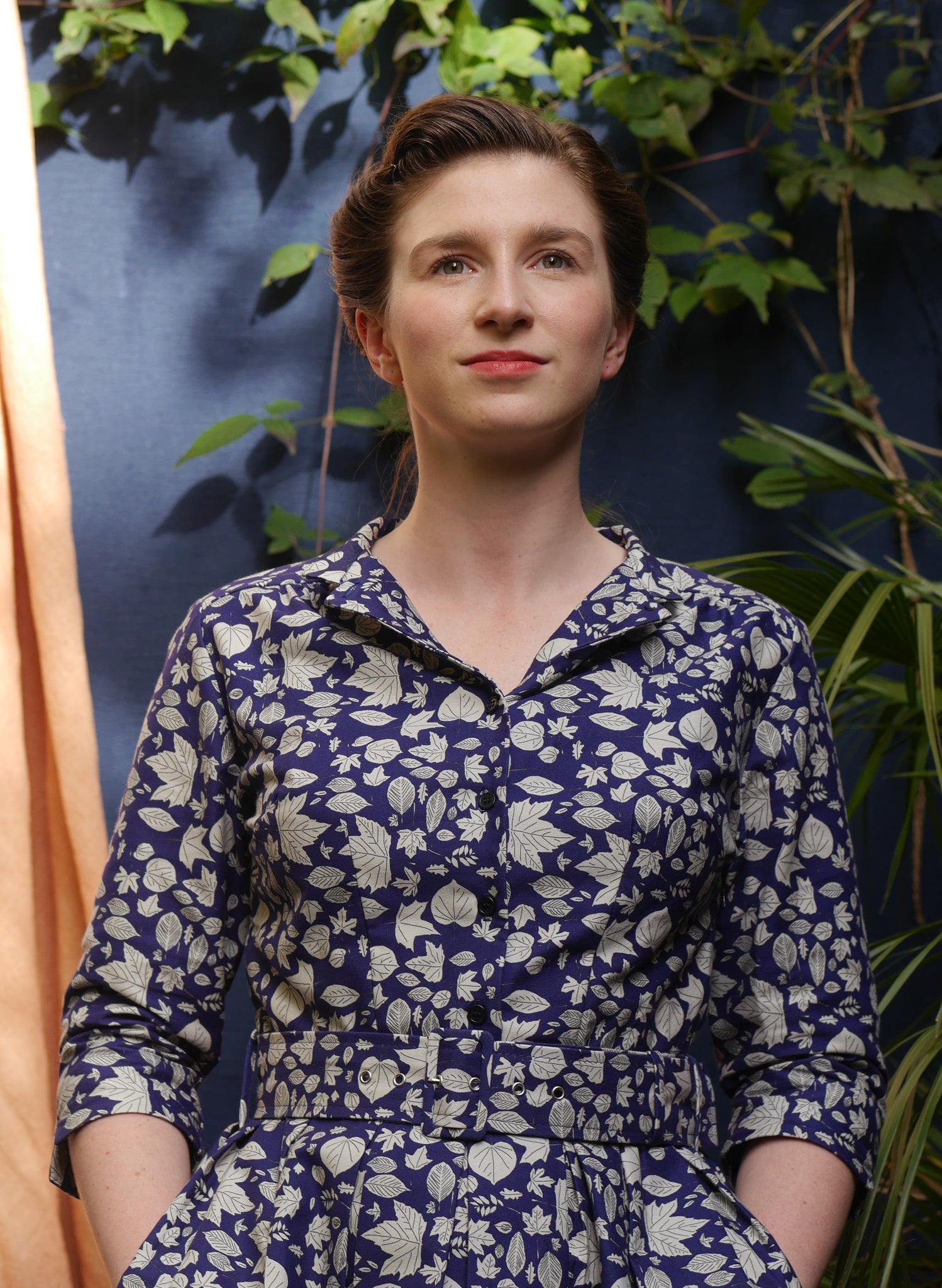 PRE LOVED - Cynthia Dress - Navy Autumn Leaves