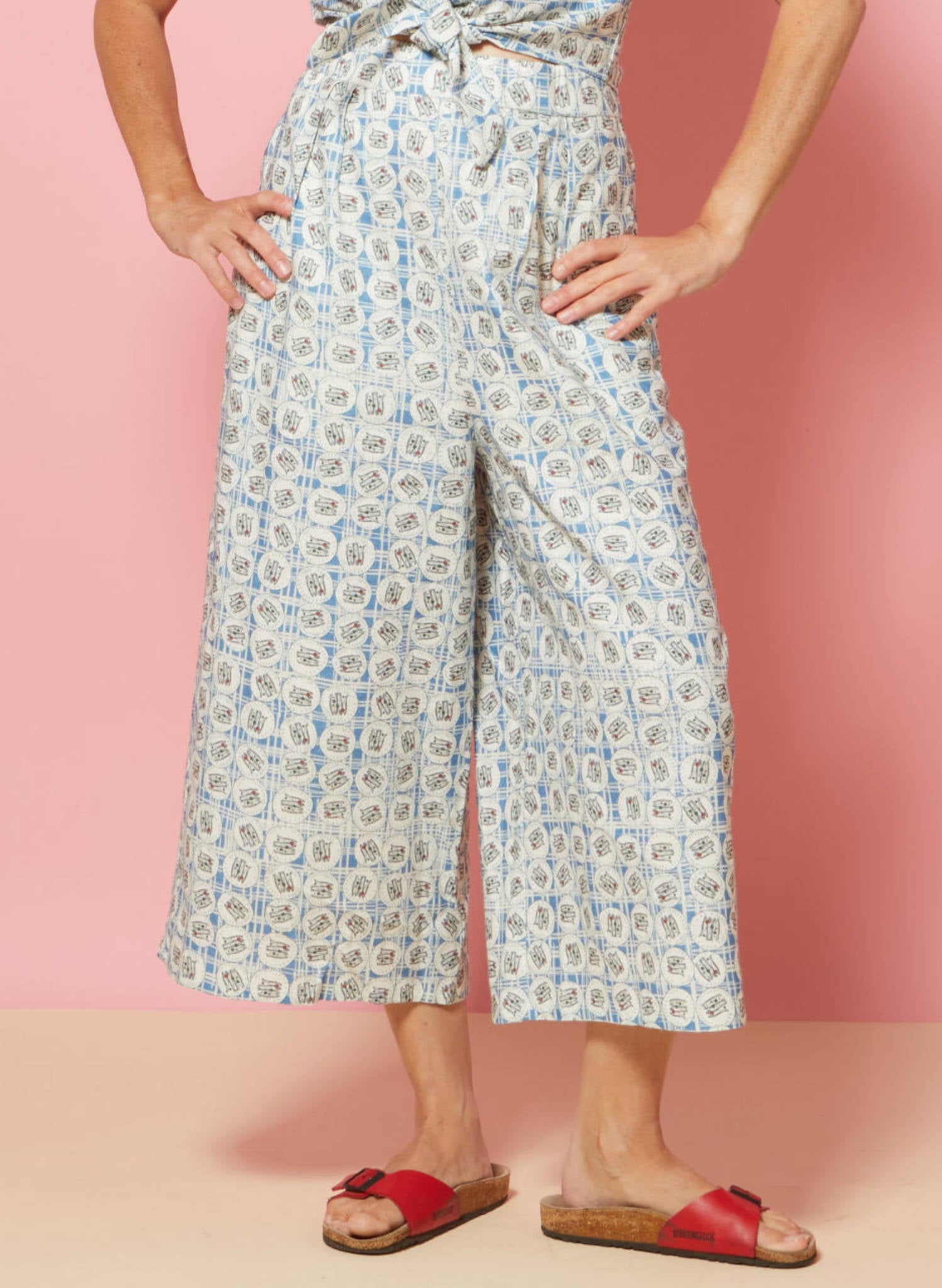 Edith Culottes Trousers - Blue Sardines