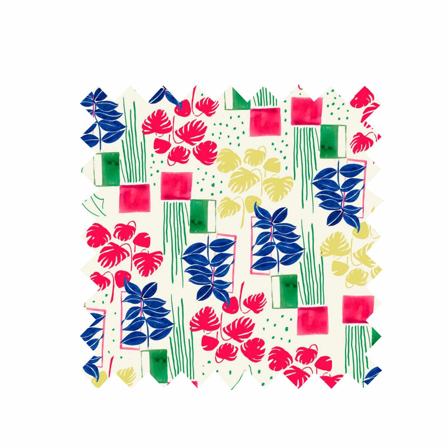 Remnant - 56.5cm x 140cm - Cacti - Cotton Twill - Fabric