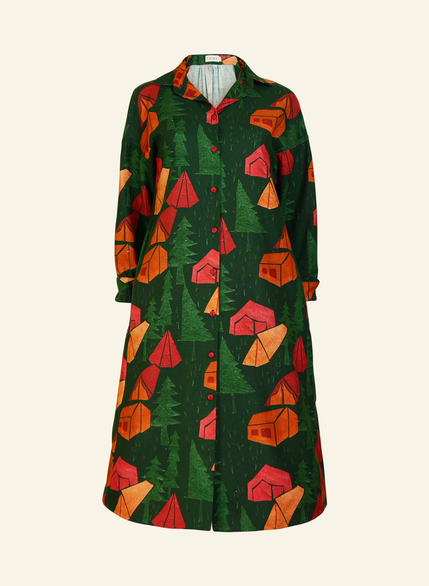 Archive Sale - Size S - Izzy - Green Tents Dress