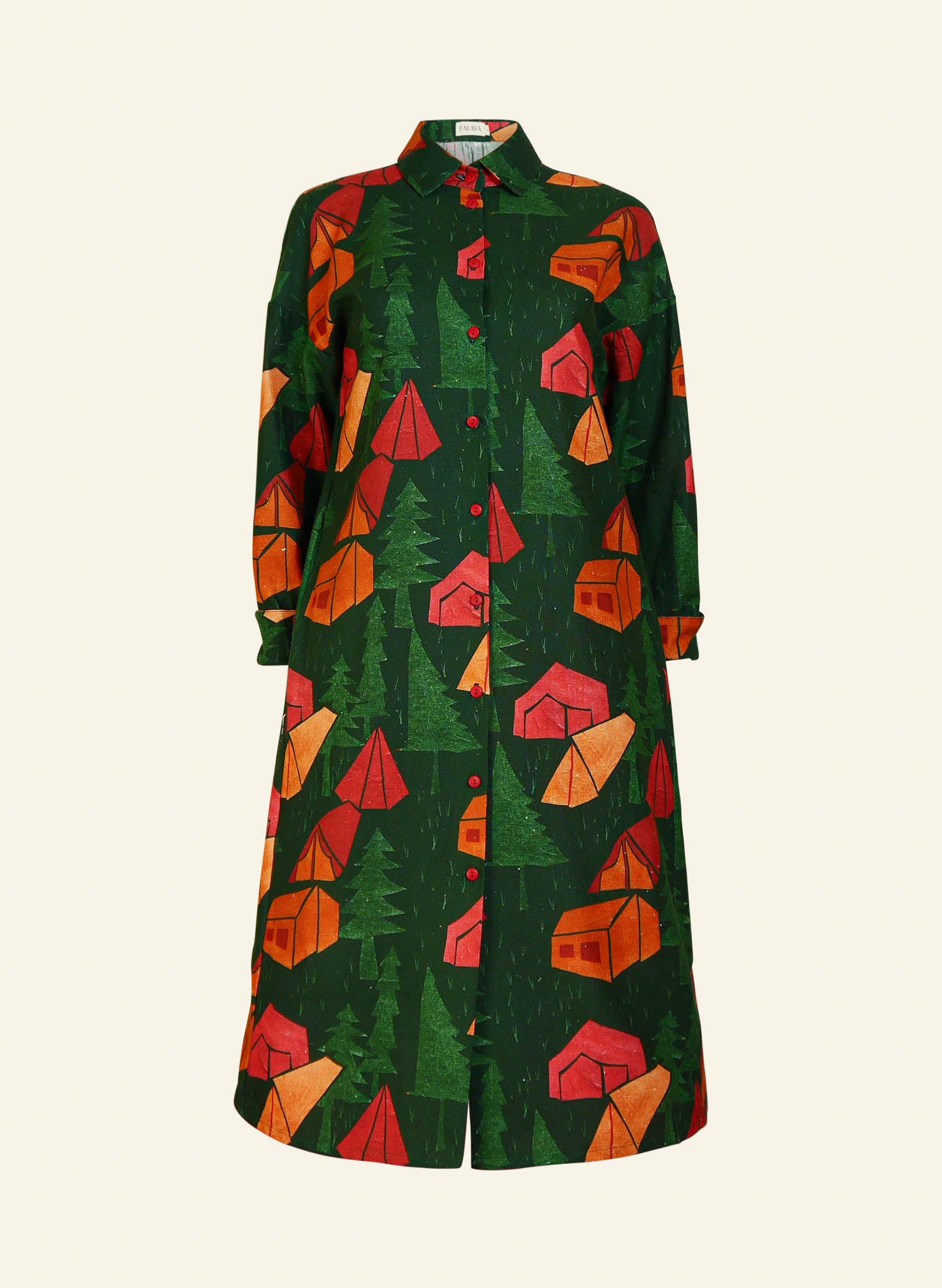 Archive Sale - Size S - Izzy - Green Tents Dress