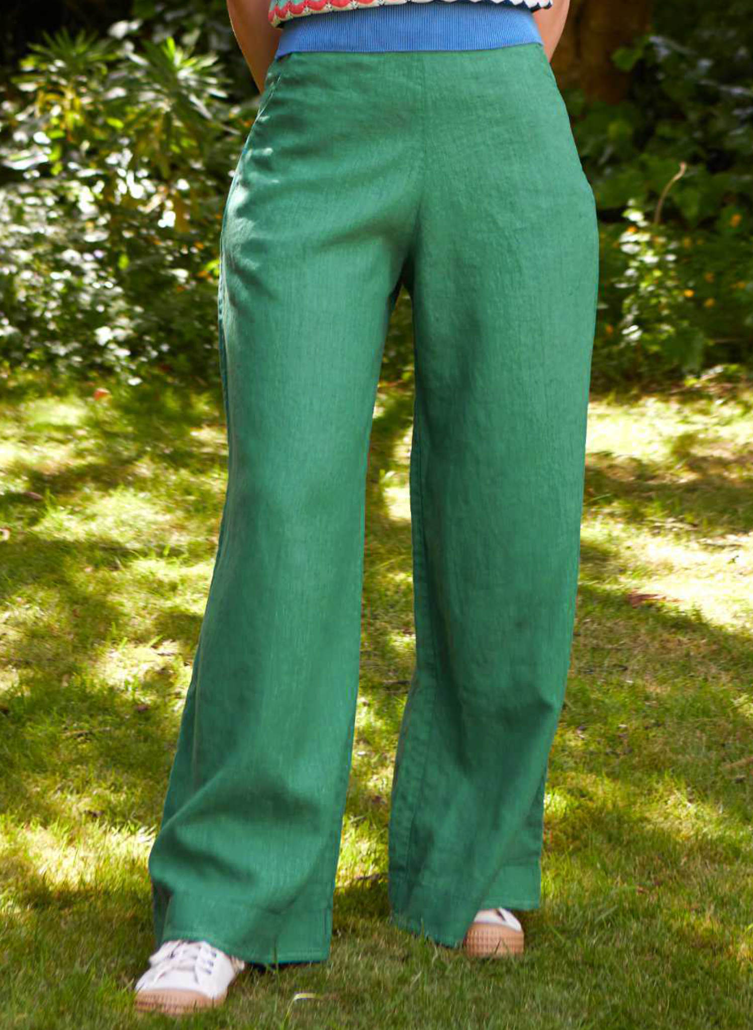Archive Sale - Size 10 - Josephine Trousers - Green Linen