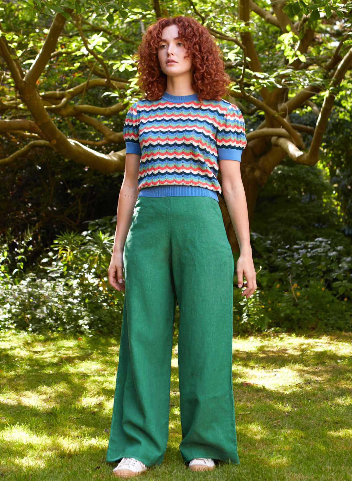 Archive Sale - Size 10 - Josephine Trousers - Green Linen