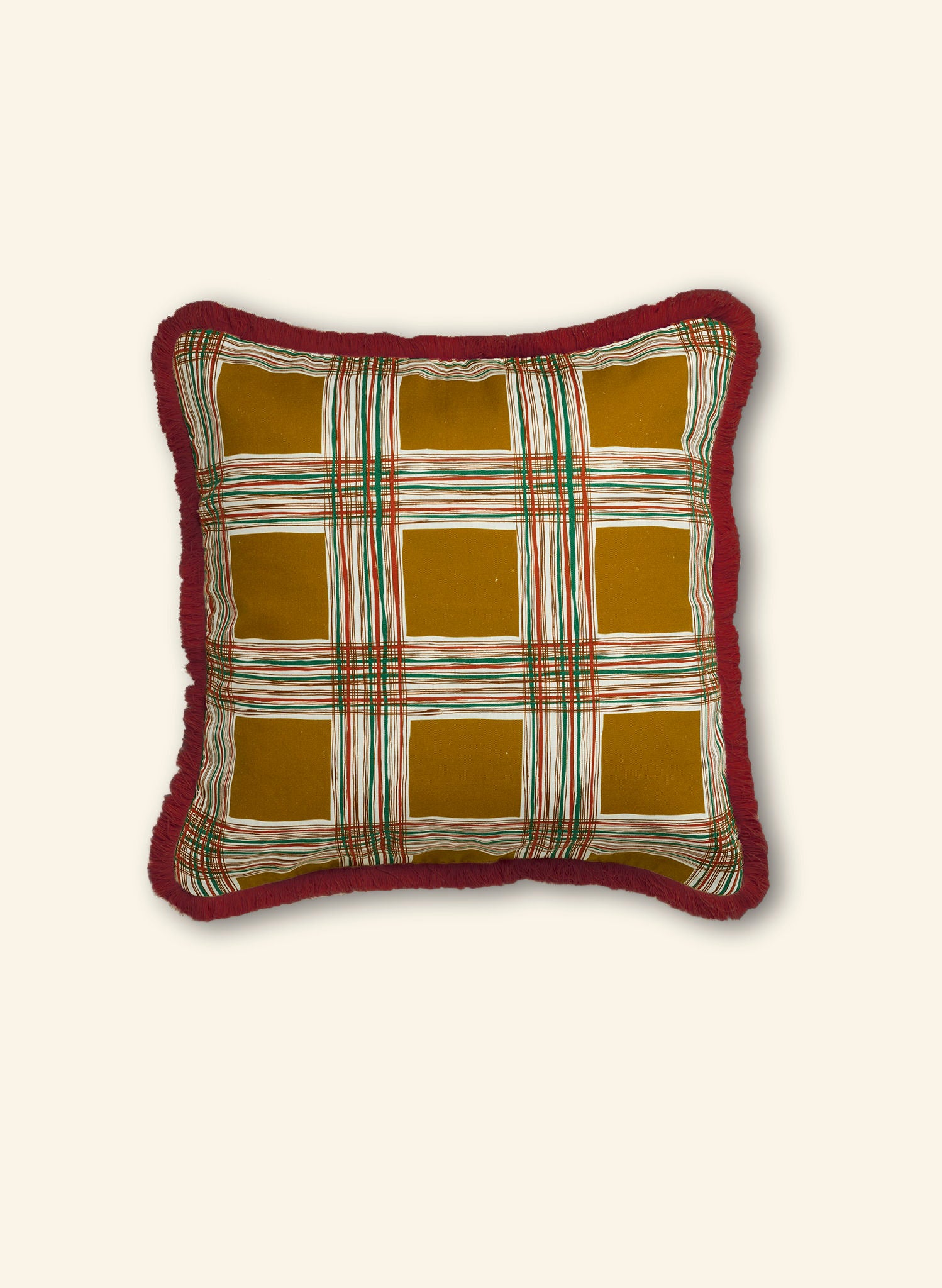 Cushion Cover - Mustard Checks