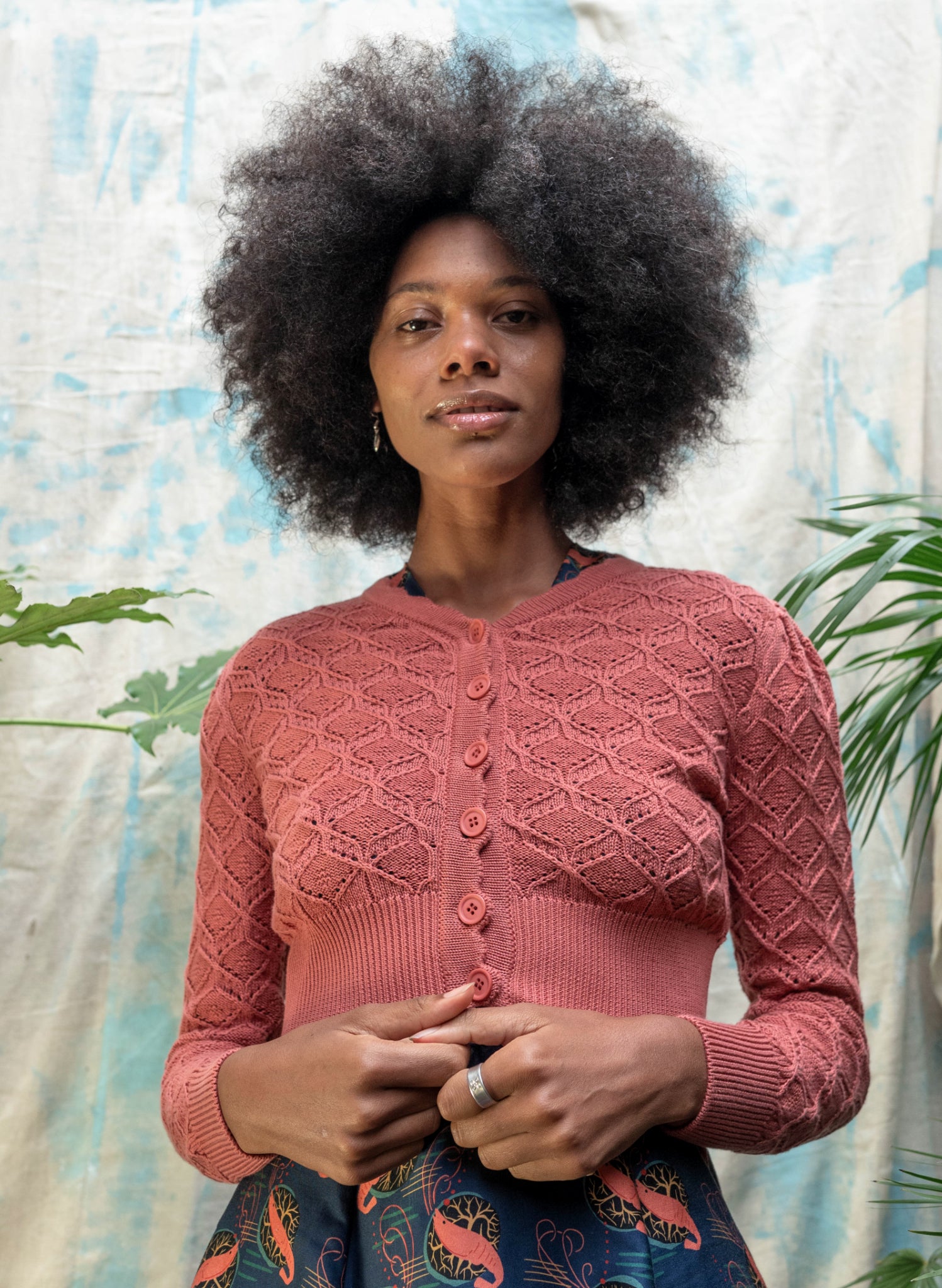 Leah Cardigan - Rose Basket Knit