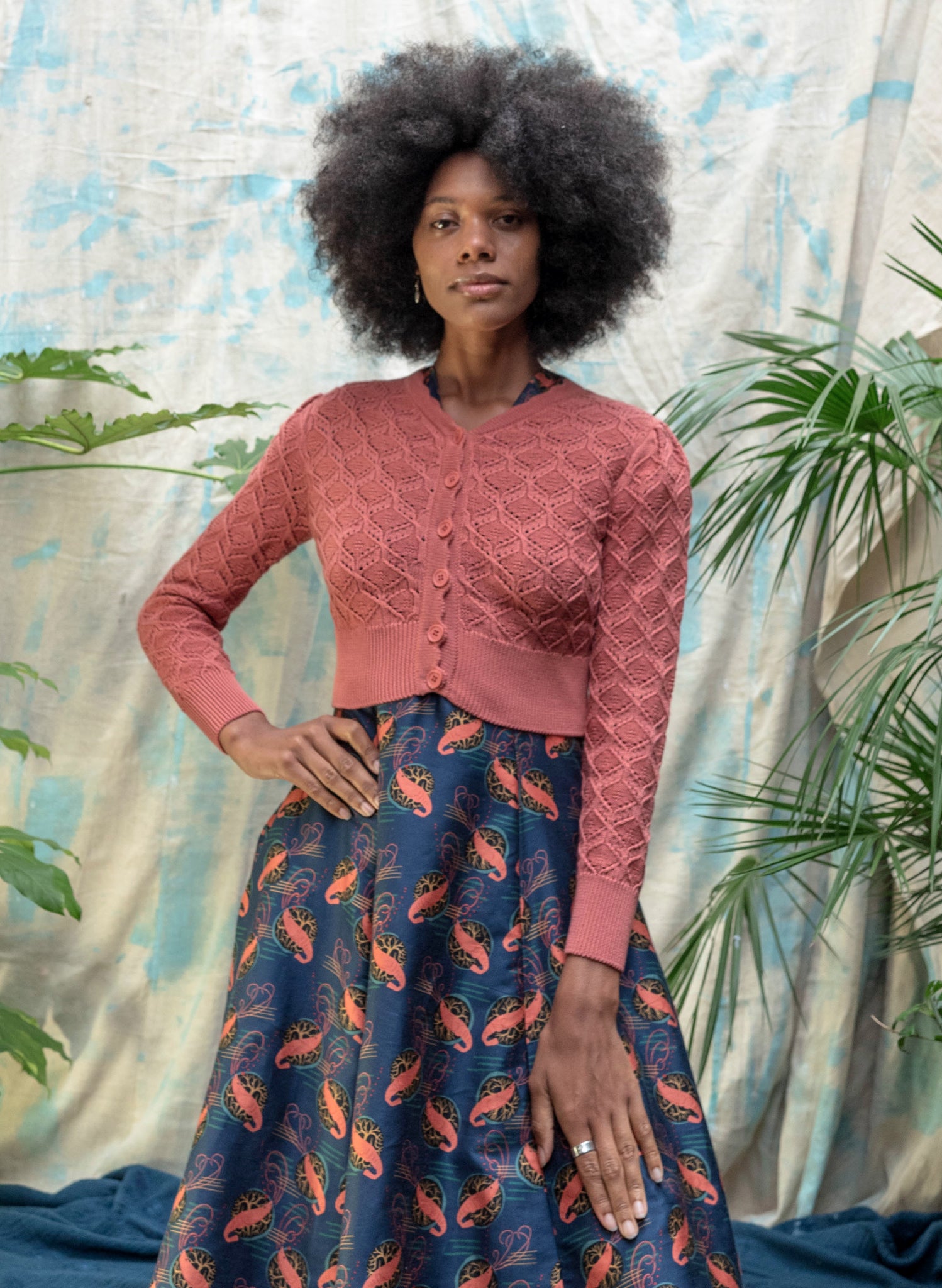 Leah Cardigan - Rose Basket Knit