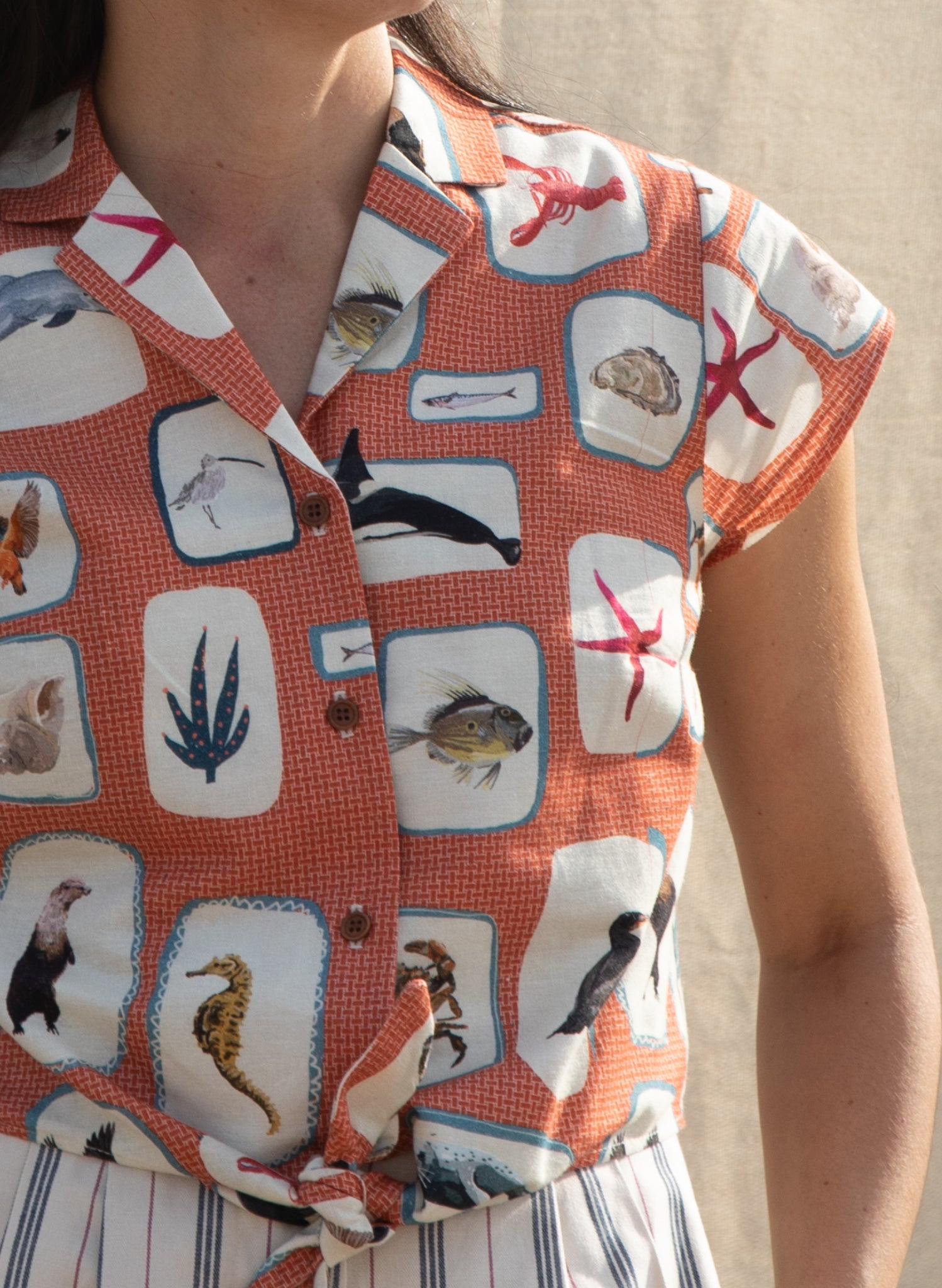 Peggy Top - Red Coastal Memoirs