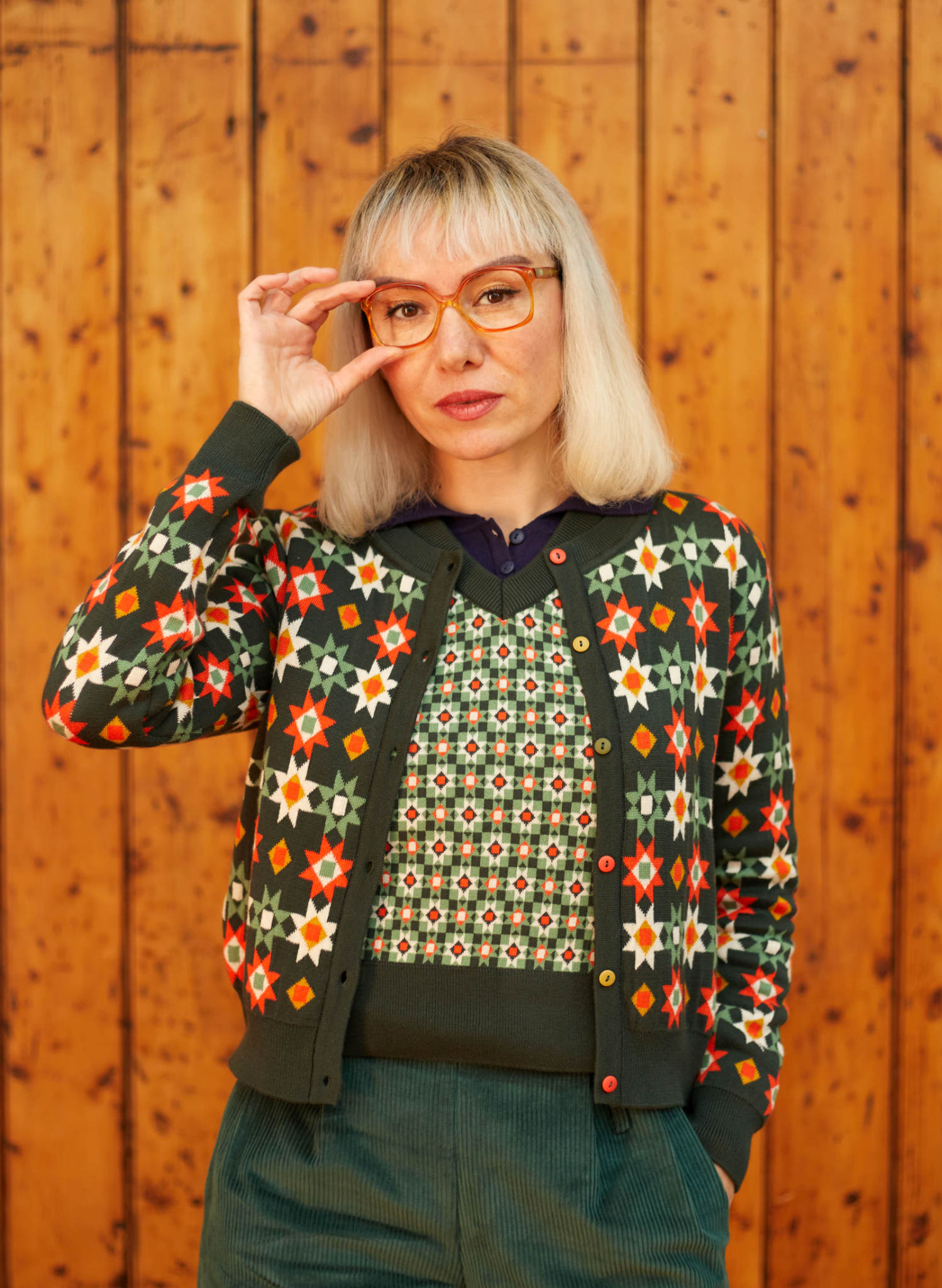 Archive Sale - Size S - Shirley - Green Patchwork Tank Top