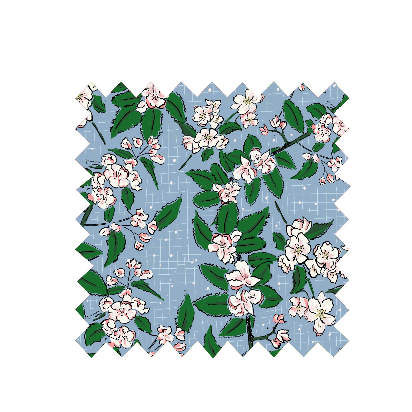 Remnant - 135cm x 116cm - Blue Apple Blossom - Tencel