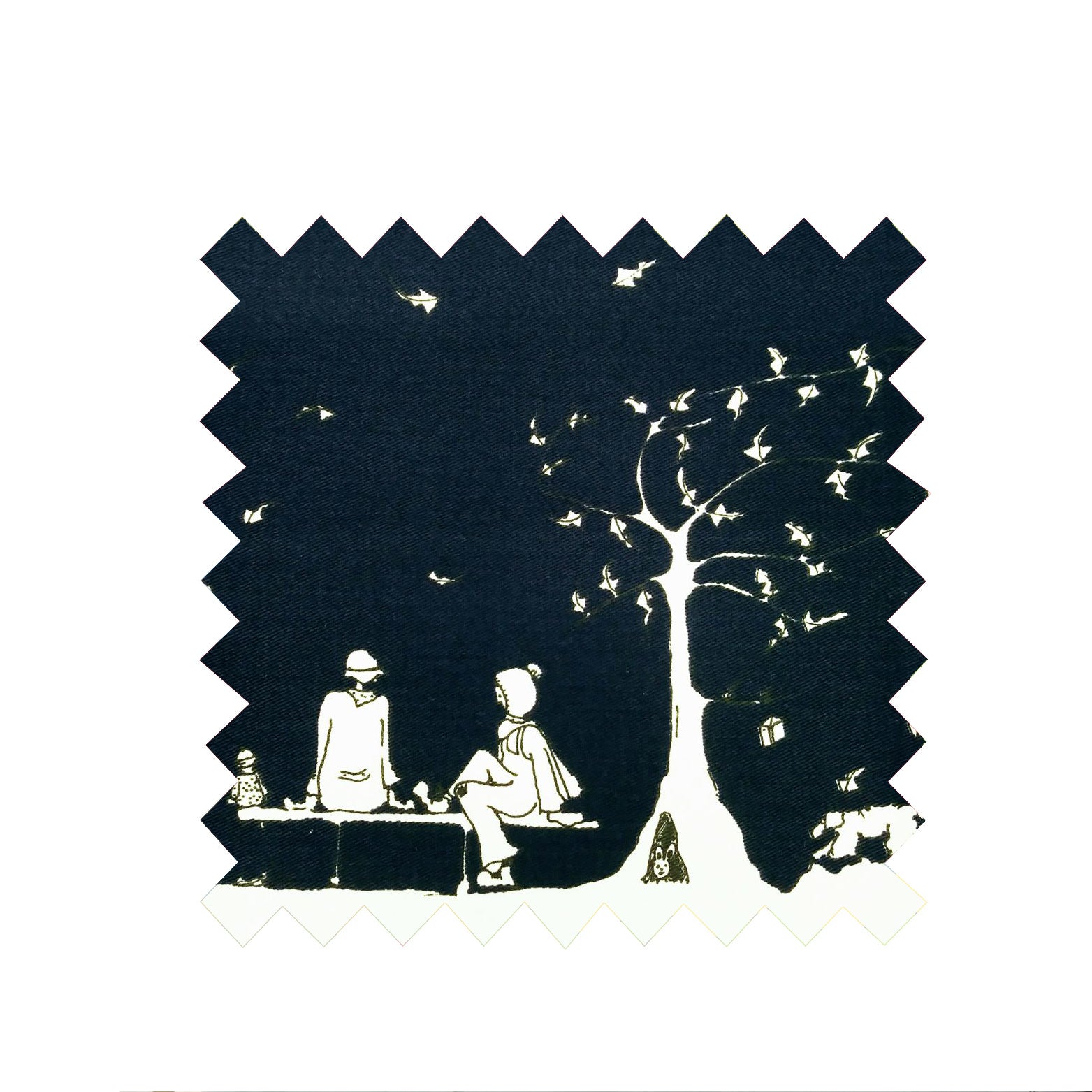 Remnant - 135x150cm - Navy Aunt Eva - Cotton Twill