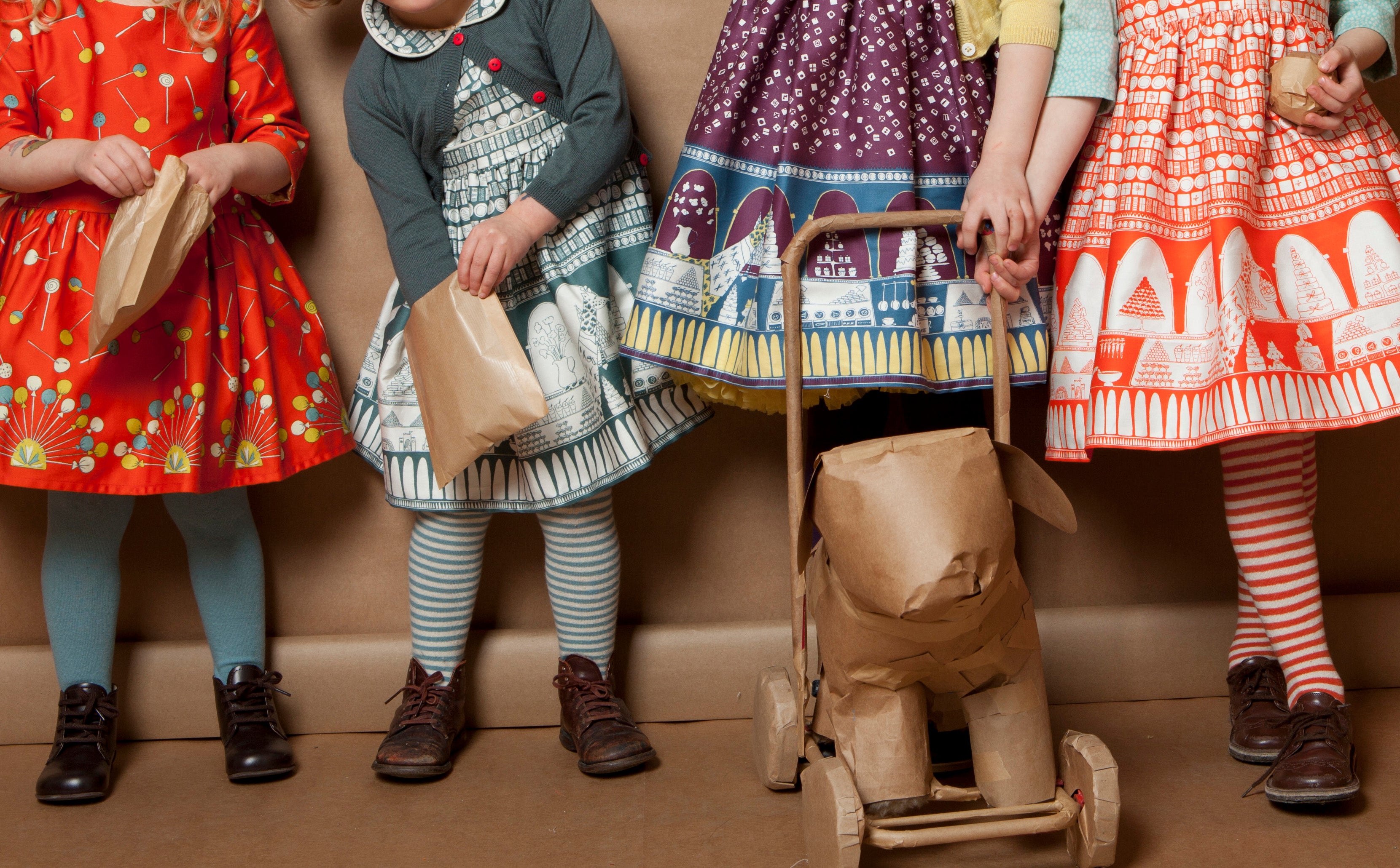 Baby / Toddler Tights - Orange/Cream Stripe