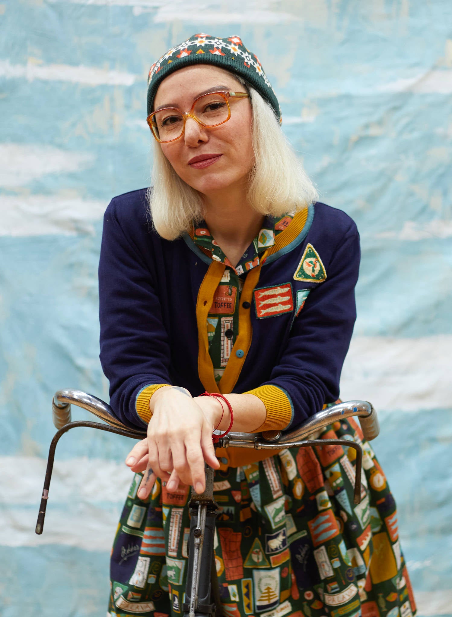 Vera - Navy Badges Embroidered Cardigan