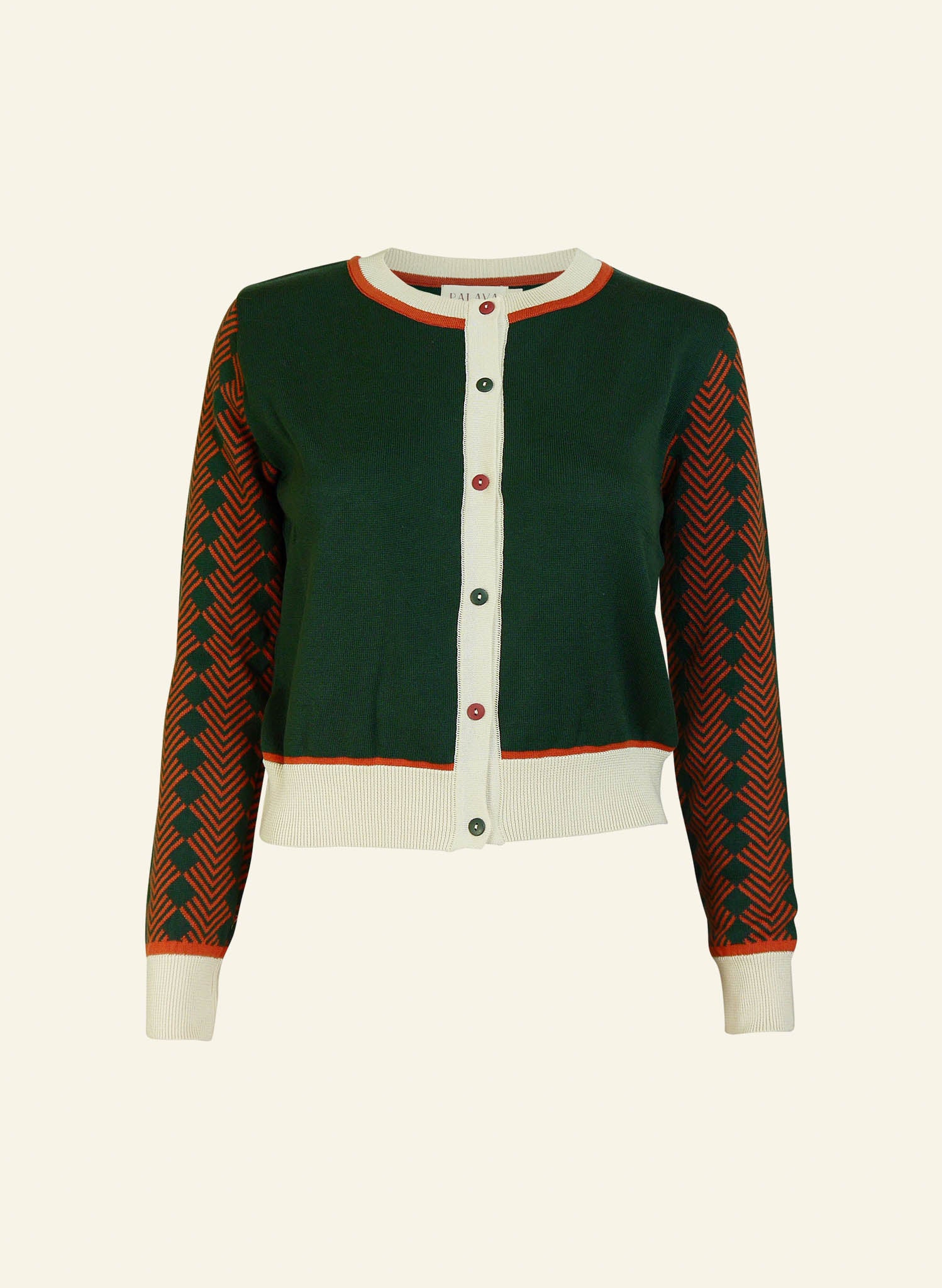 Archive Sale - Size S - Vera - Green Fox Embroidered Cardigan