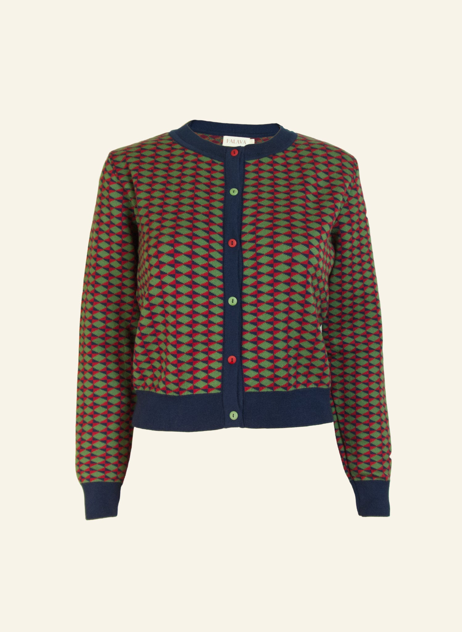 Archive Sale - Size S - Vera - Navy Harman Jacquard Cardigan