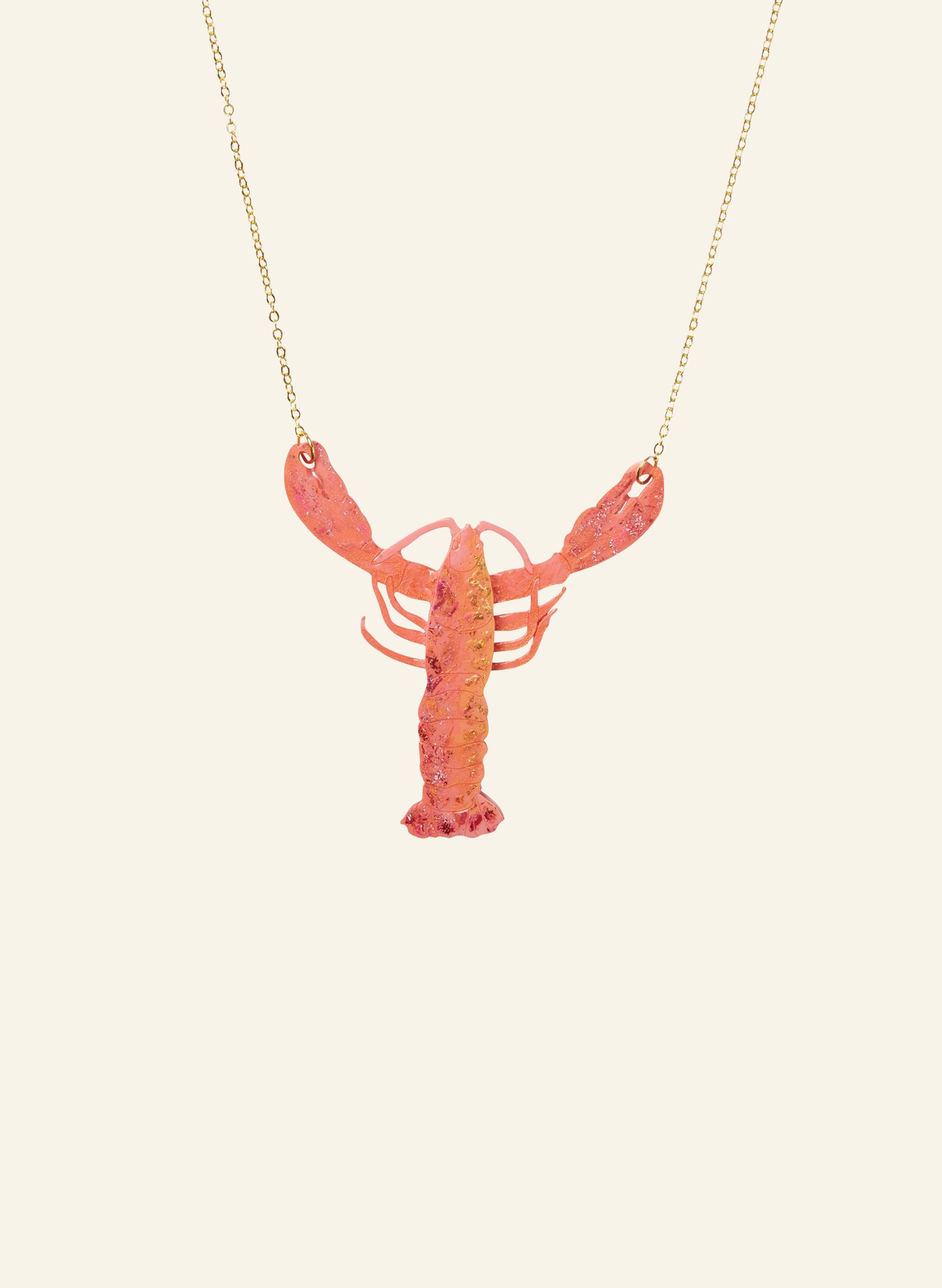Lobster Necklace - hand painted acrylic