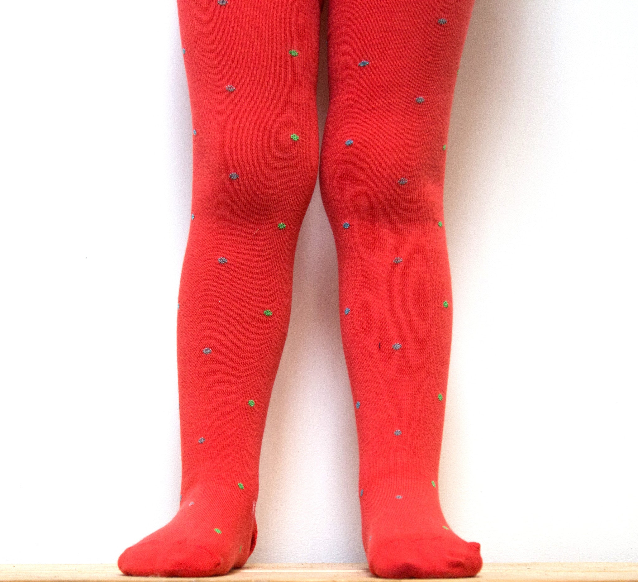 Children's Tights - Coral Polka Dot - Palava