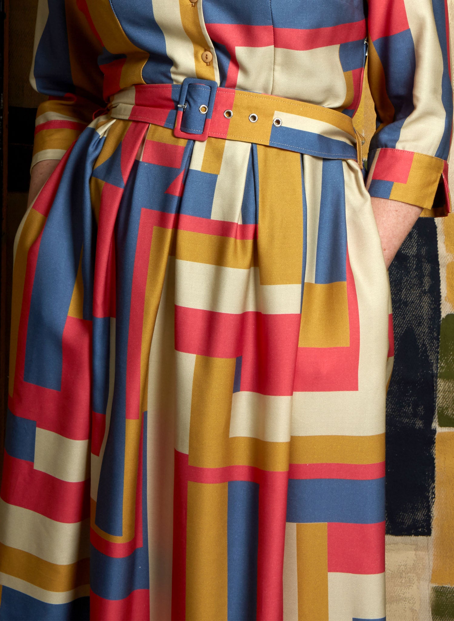 Cynthia - Tencel Coral Axis Dress