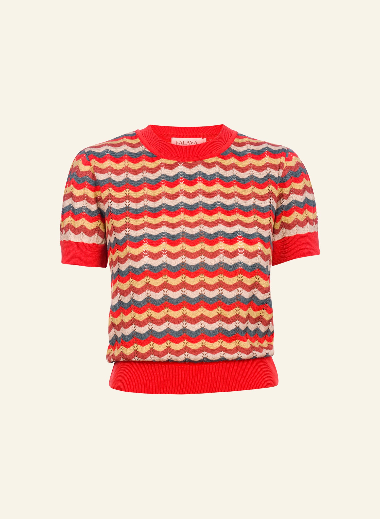 Archive Sale - Eve - Pointelle Coral Scallop Knitted Top