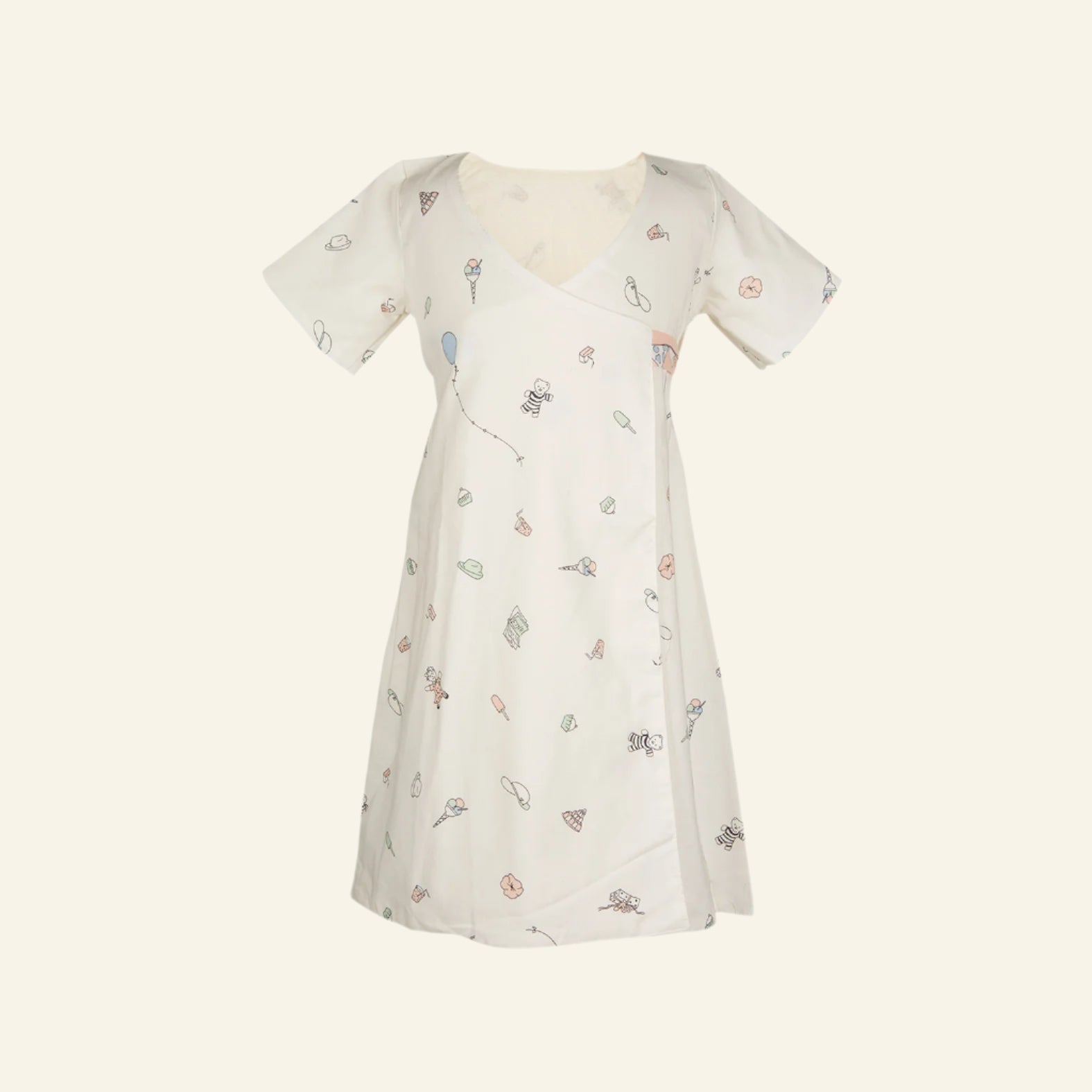 Poppy Archive- Junko Children's Dress - birthday bash cream pink