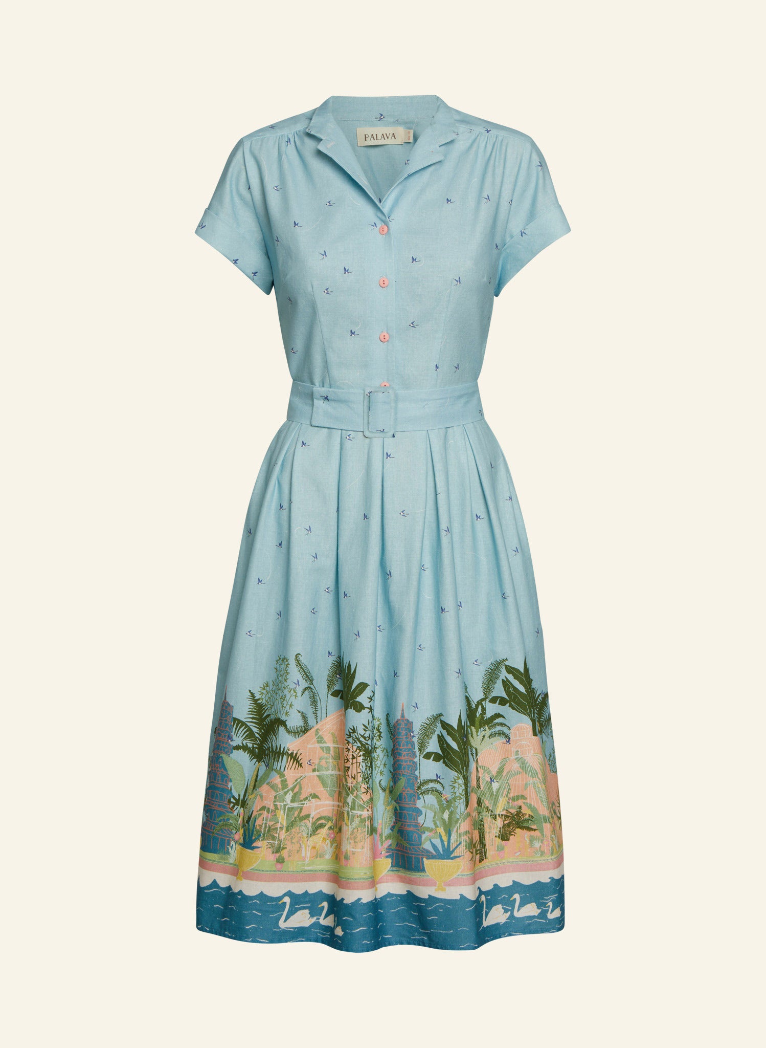 Archive Sale - Size 10 - Louise Dress- Blue Kew Gardens