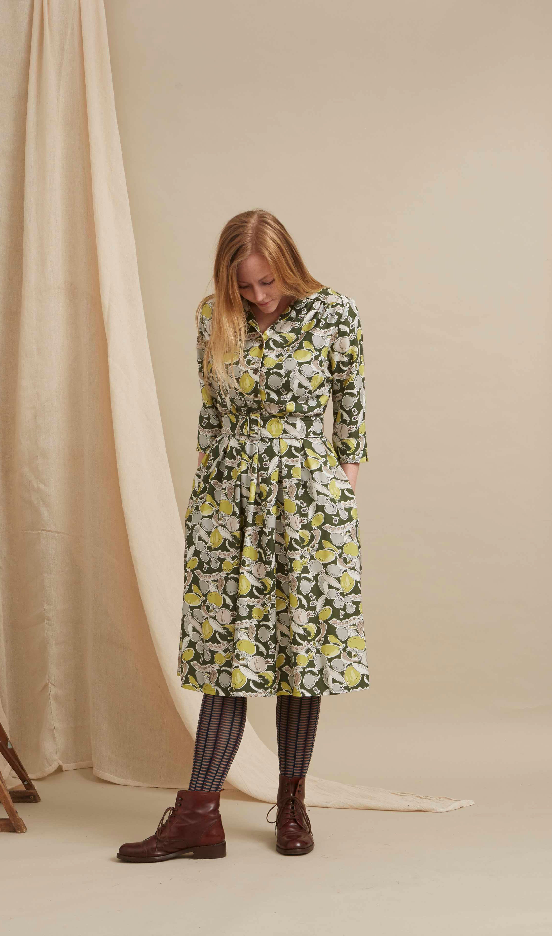 Archive Sale - Size 10 - Cynthia - Green Homegrown - Tencel