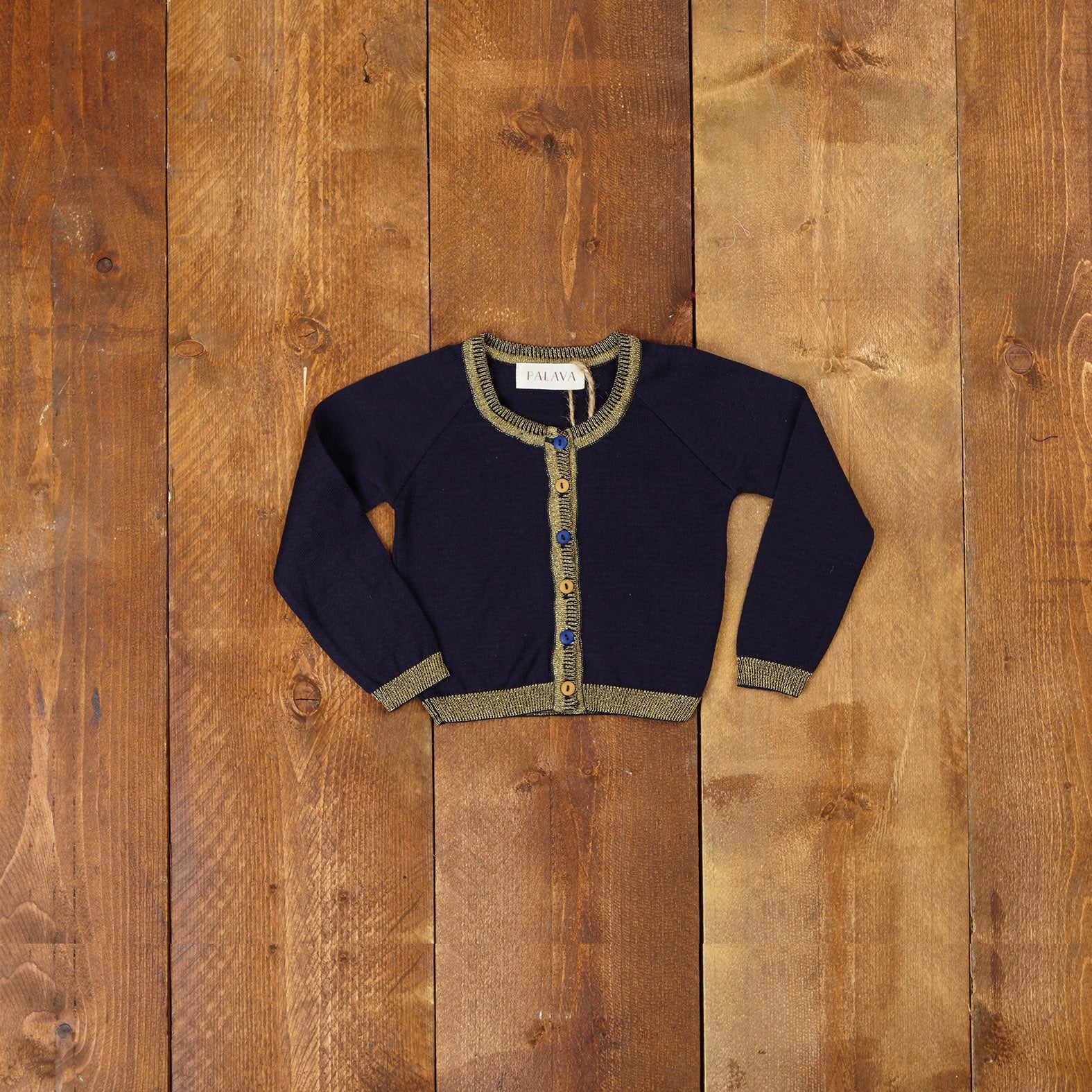 Children's Classic Party Cardigan in Sparkly Navy | Palava