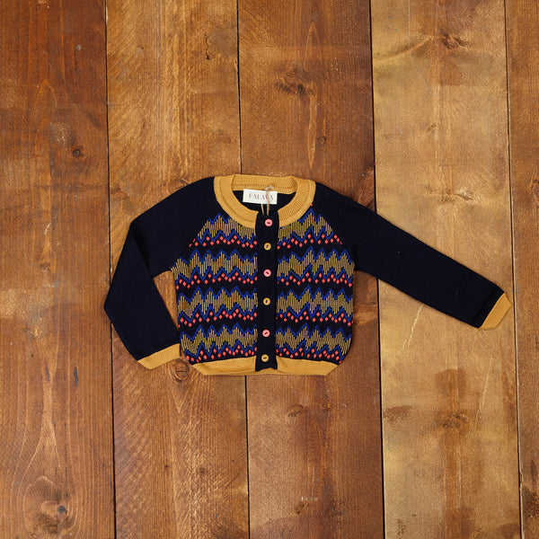 Children s Cardigan Navy Zig Zag Palava