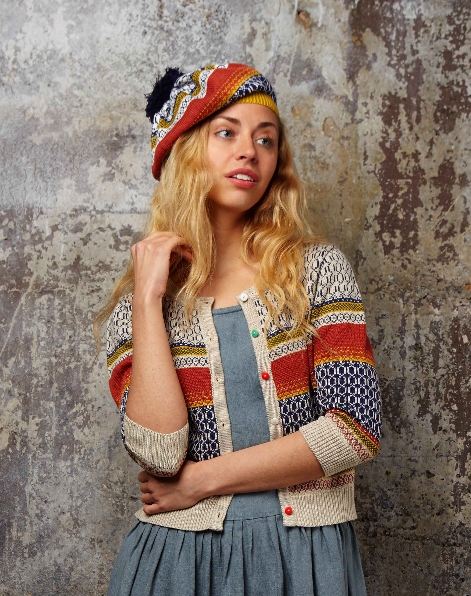 Archive Sale - Size 3XL - Vera - Geometric Knit Cardigan - Organic Cotton
