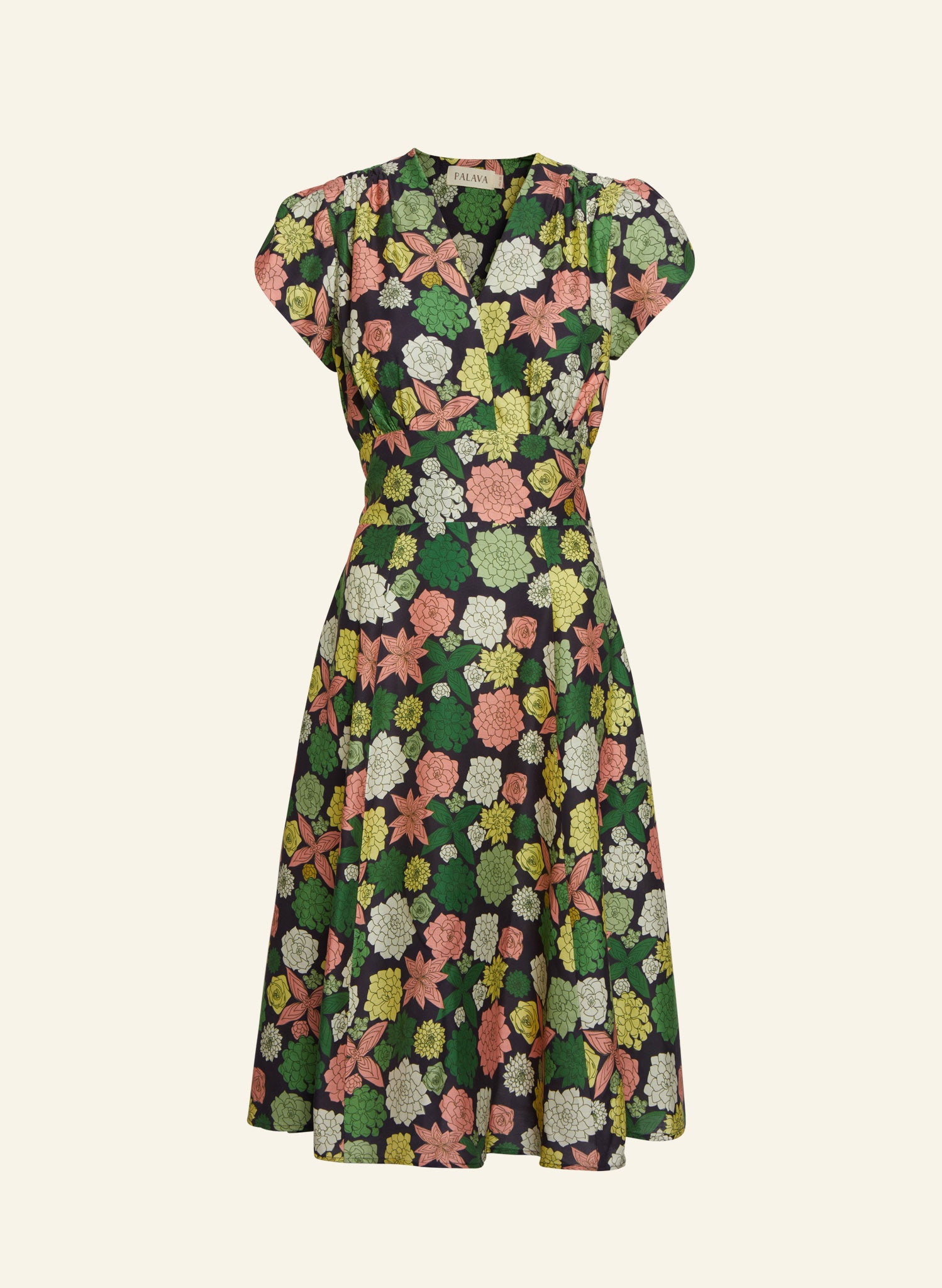Archive Sale - Rita Dress - Navy Cacti Flower