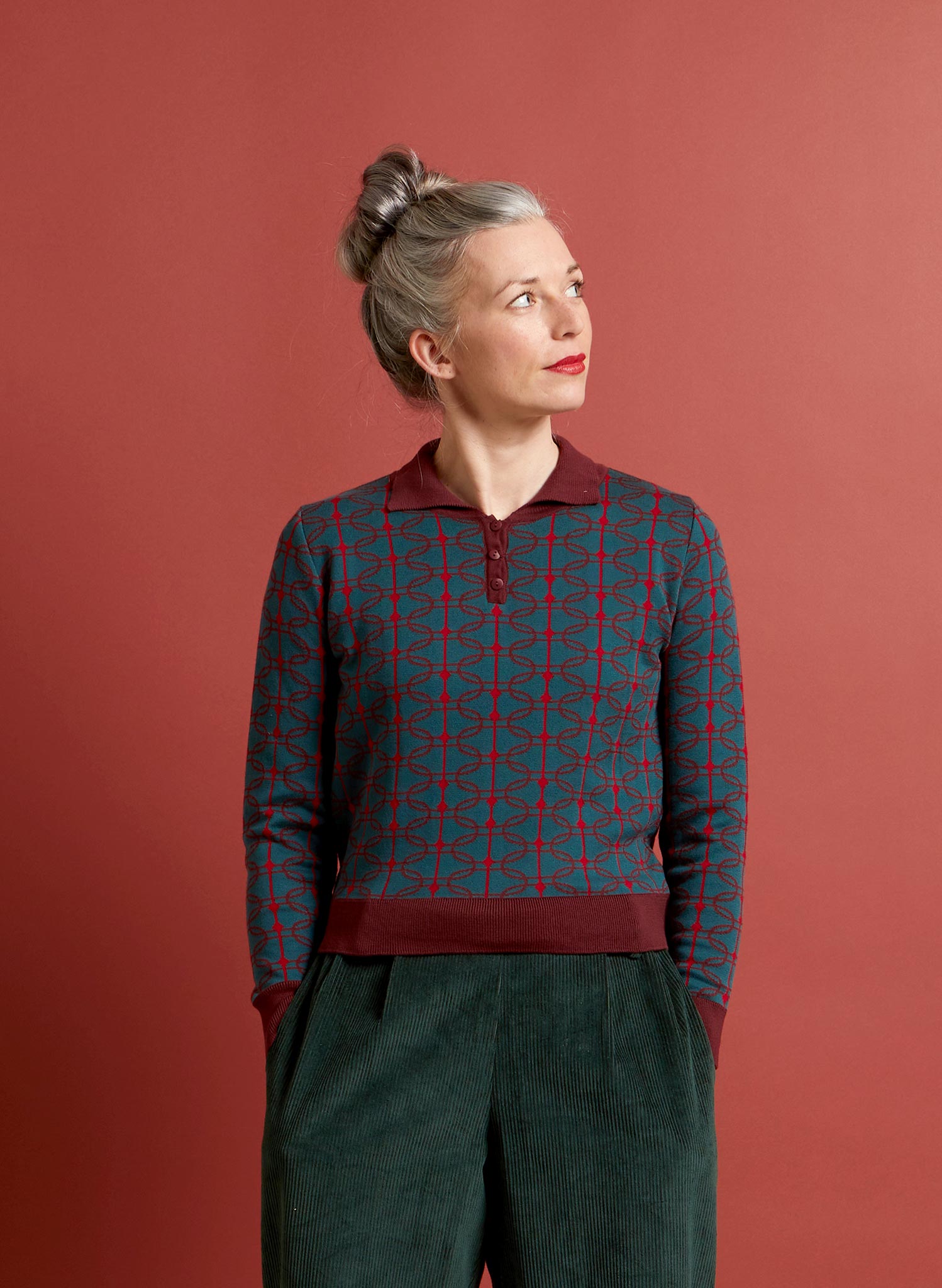 Archive Sale - Size S - Aila - Teal Radio Days Knitted Top