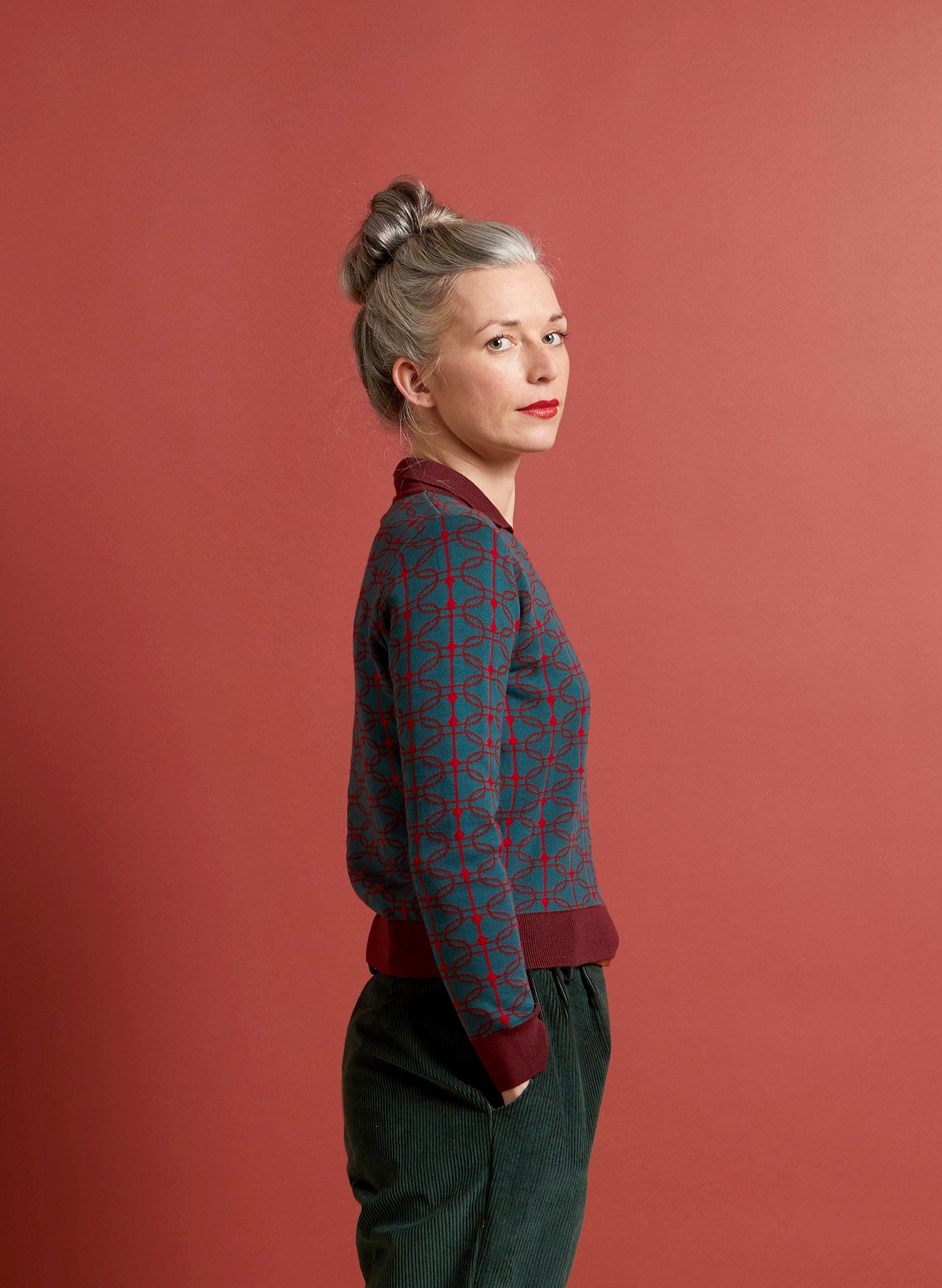 Archive Sale - Size S - Aila - Teal Radio Days Knitted Top