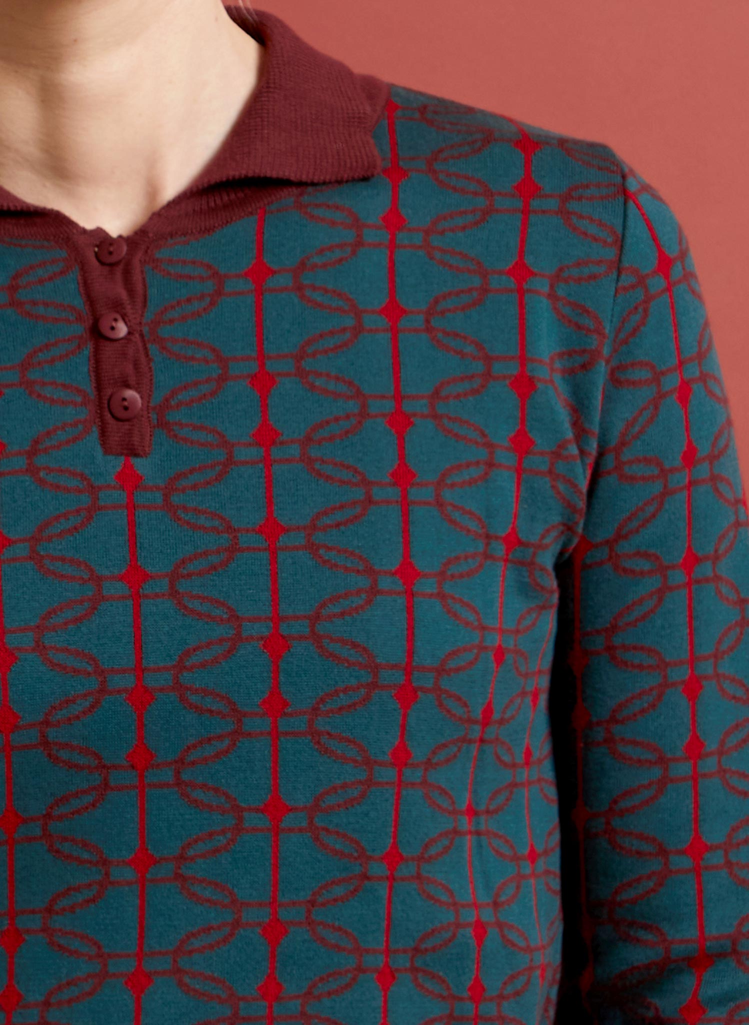 Archive Sale - Size S - Aila - Teal Radio Days Knitted Top