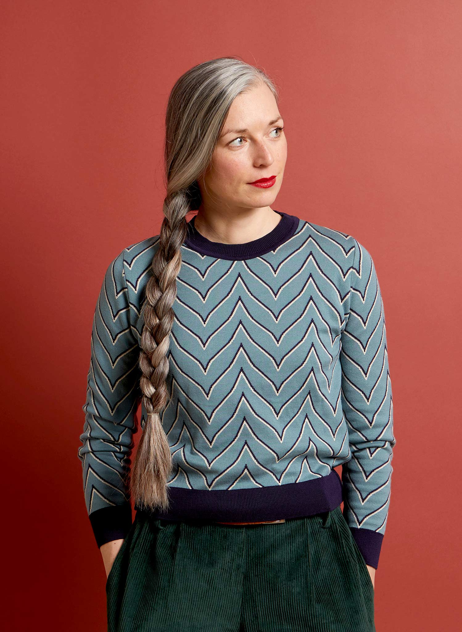 Archive Sale - Size S - Alba - Mineral Blue Marble Jumper