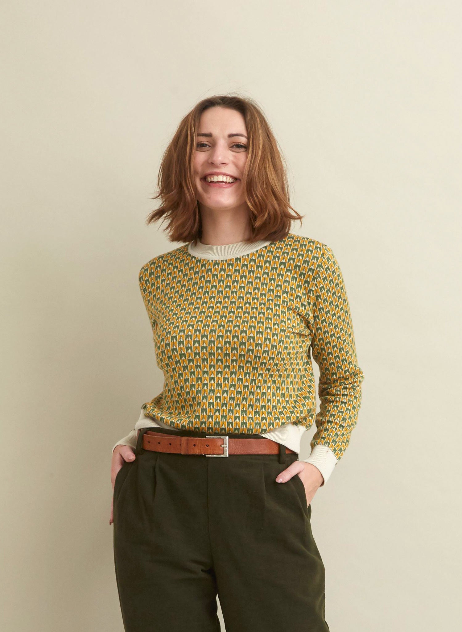 PRE LOVED - Alba - Mustard Rocket Organic Cotton Jumper