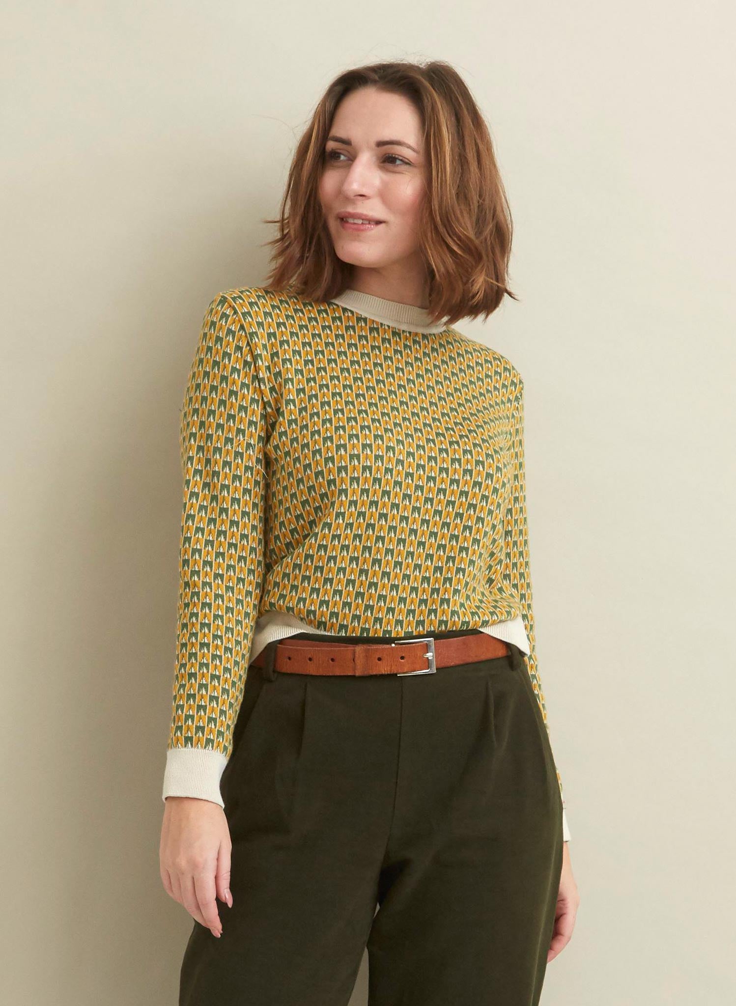 PRE LOVED - Alba - Mustard Rocket Organic Cotton Jumper